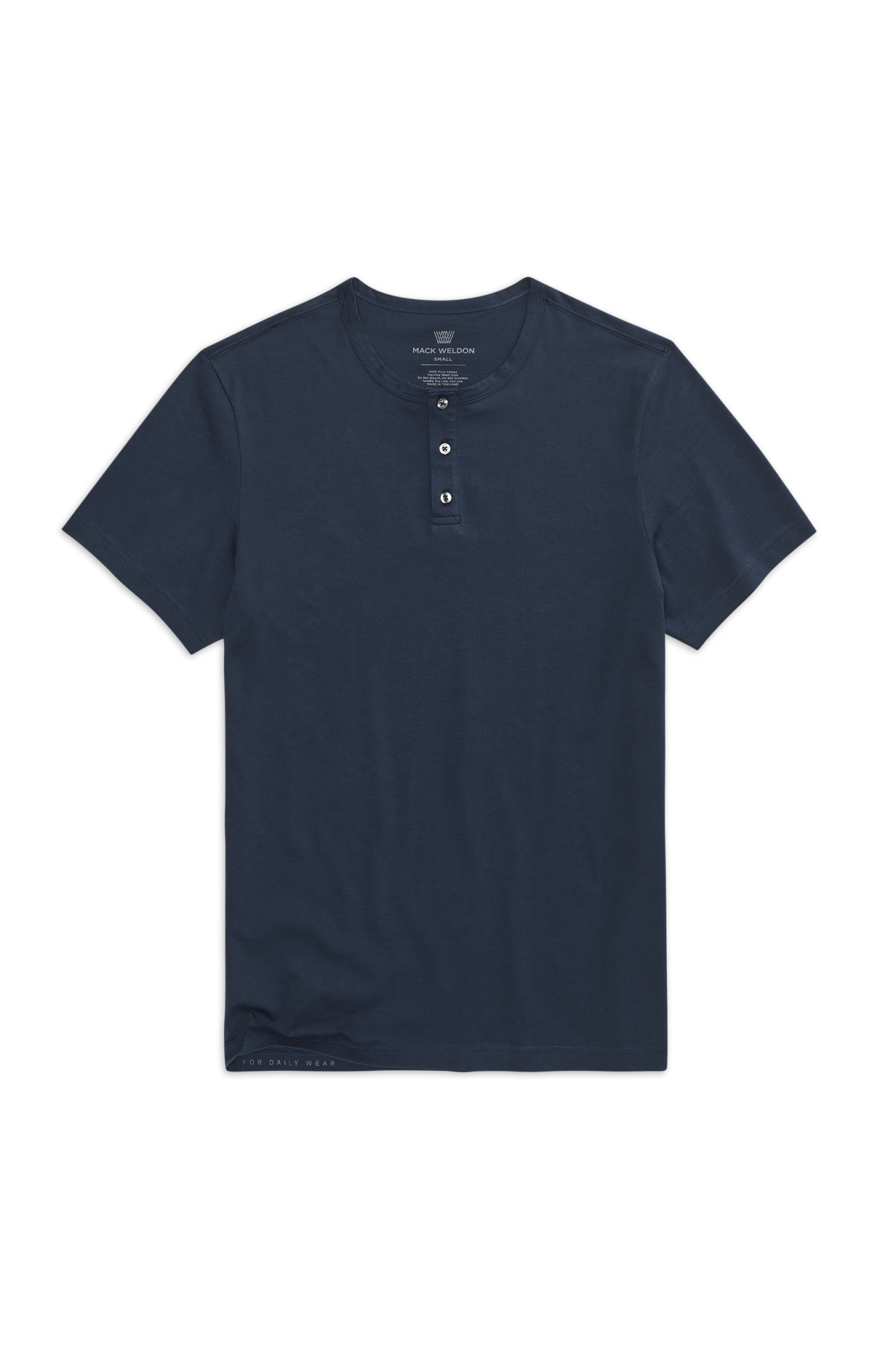 True Navy | Front view of Pima Short Sleeve Henley in True Navy