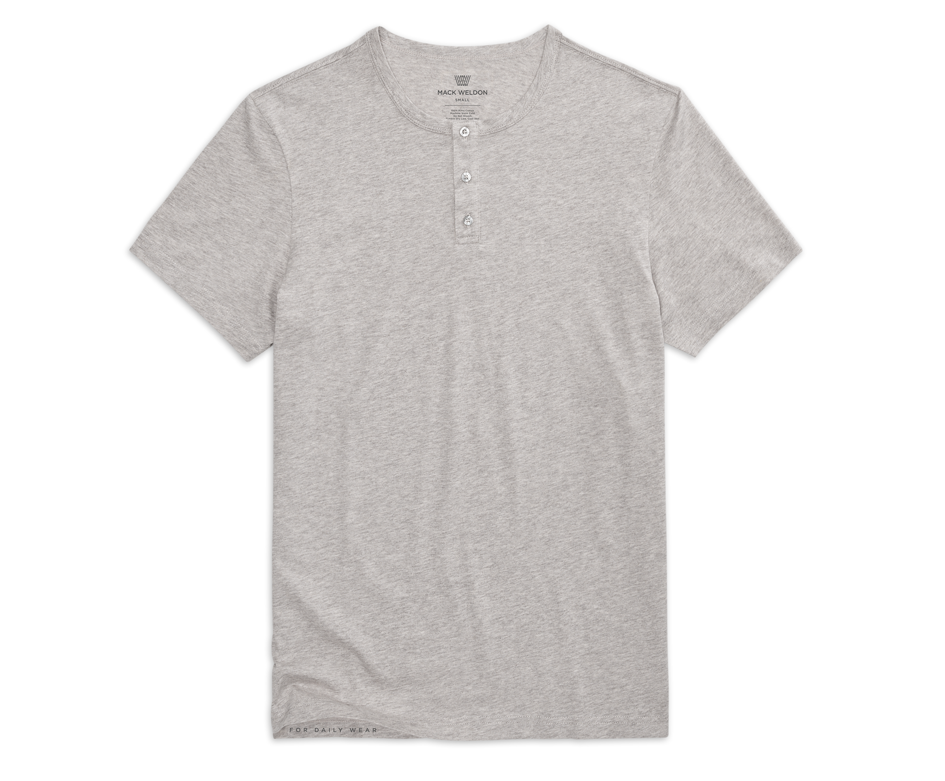 Sand Heather | Front view of Pima Short Sleeve Henley in Sand Heather