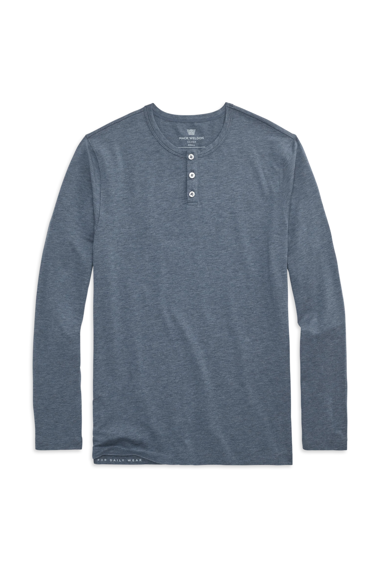 Moonlighting Heather | Front view of Silver Long Sleeve Henley in Moonlighting Heather