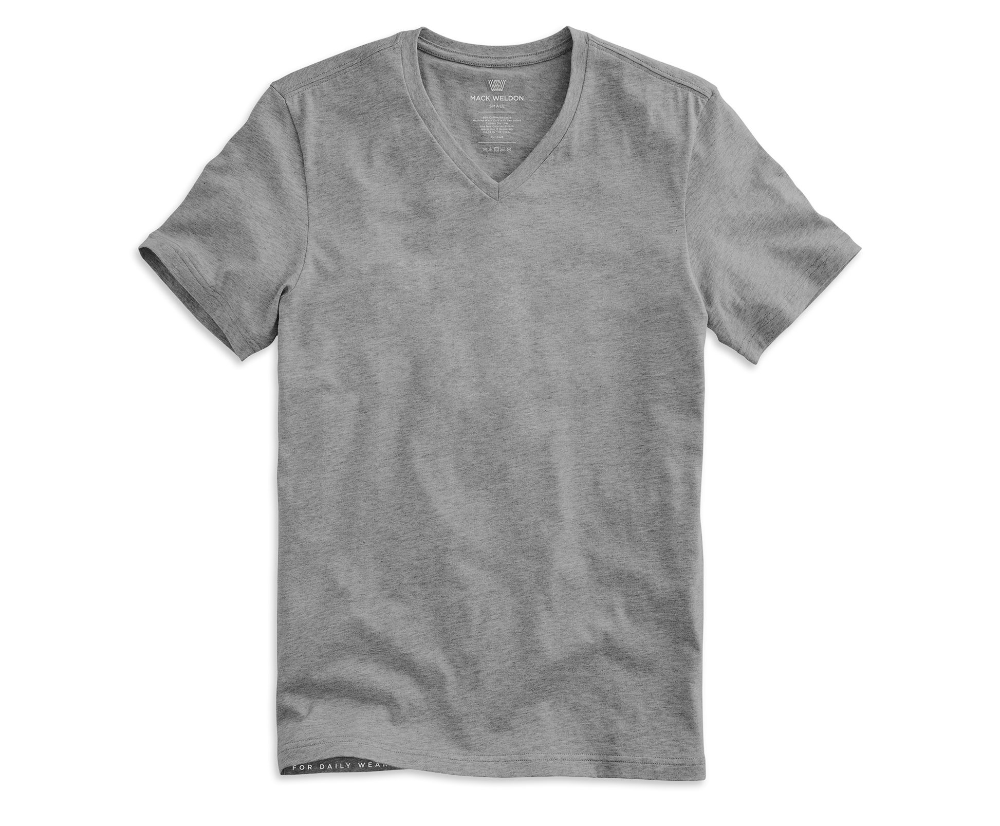 Front view of Pima V-Neck T-Shirt in Grey Heather