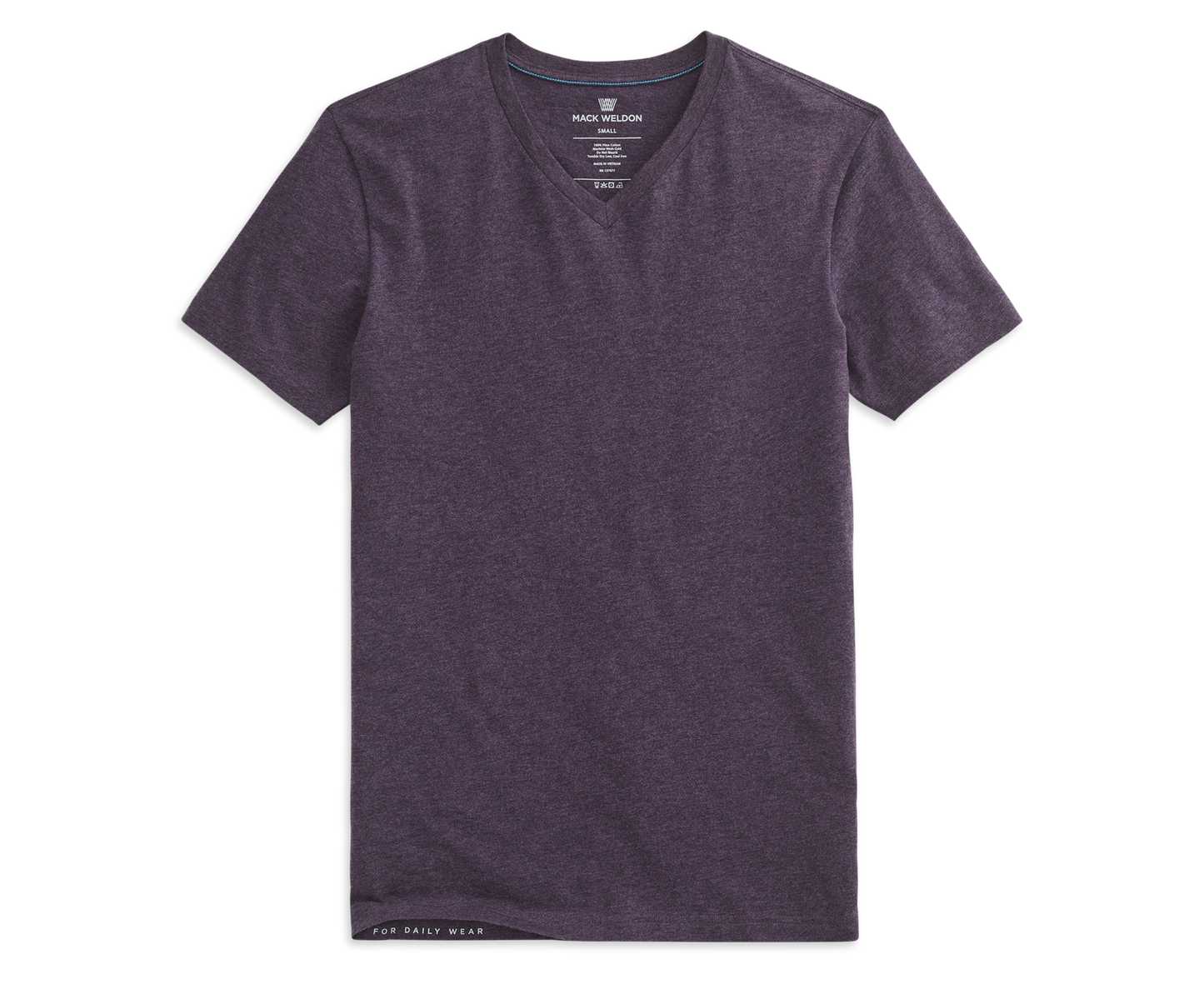 Plum Wine Heather | Front view of Pima V-Neck T-Shirt in Plum Wine Heather