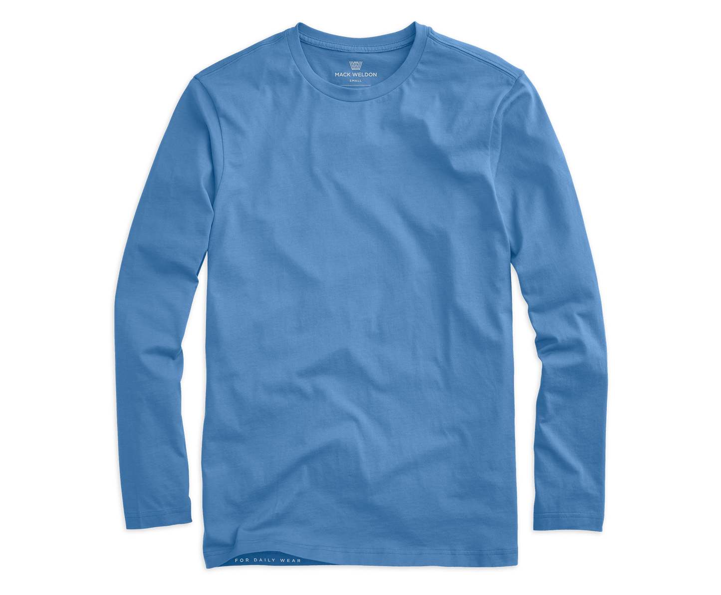 Comet Blue | Front view of Pima Long Sleeve T-Shirt in Comet Blue