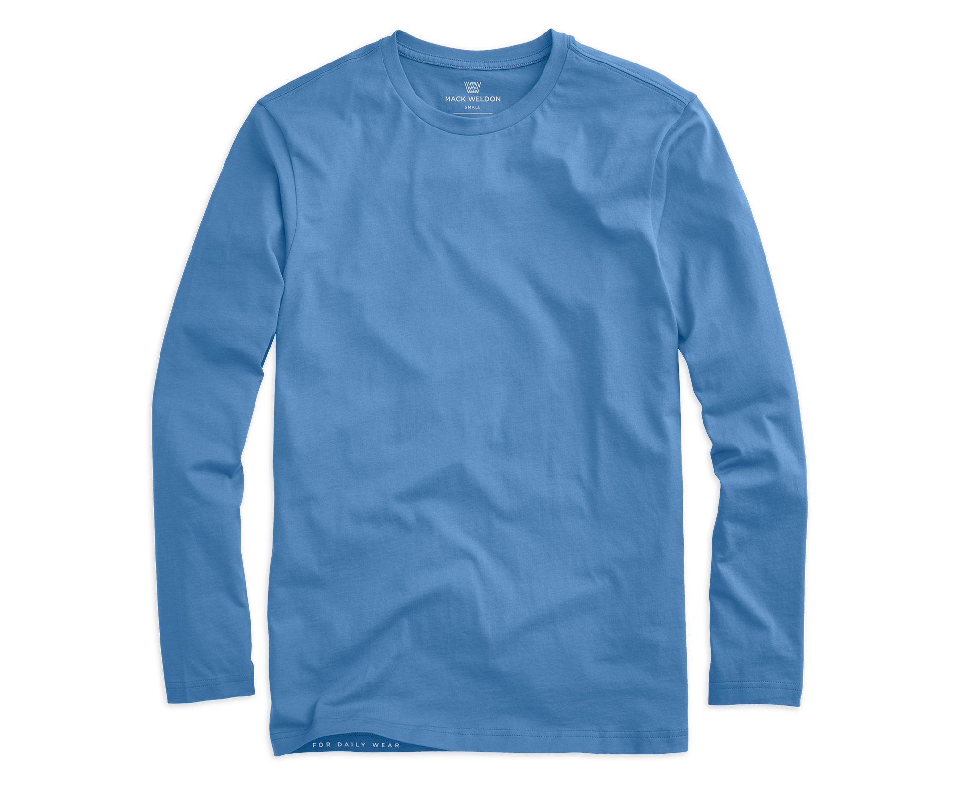Comet Blue | Front view of Pima Long Sleeve T-Shirt in Comet Blue