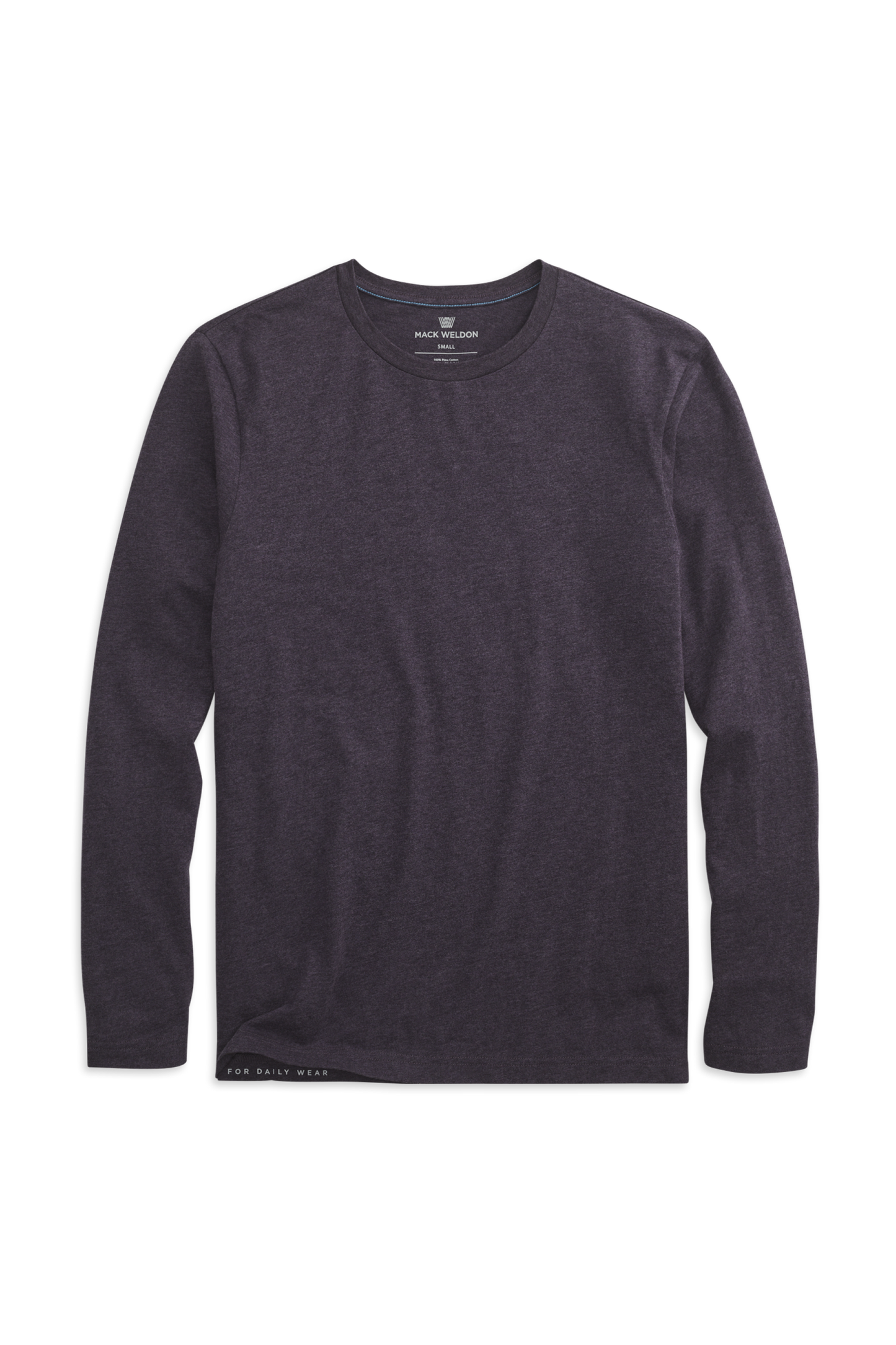 Plum Wine Heather | Front view of Pima Long Sleeve T-Shirt in Plum Wine Heather