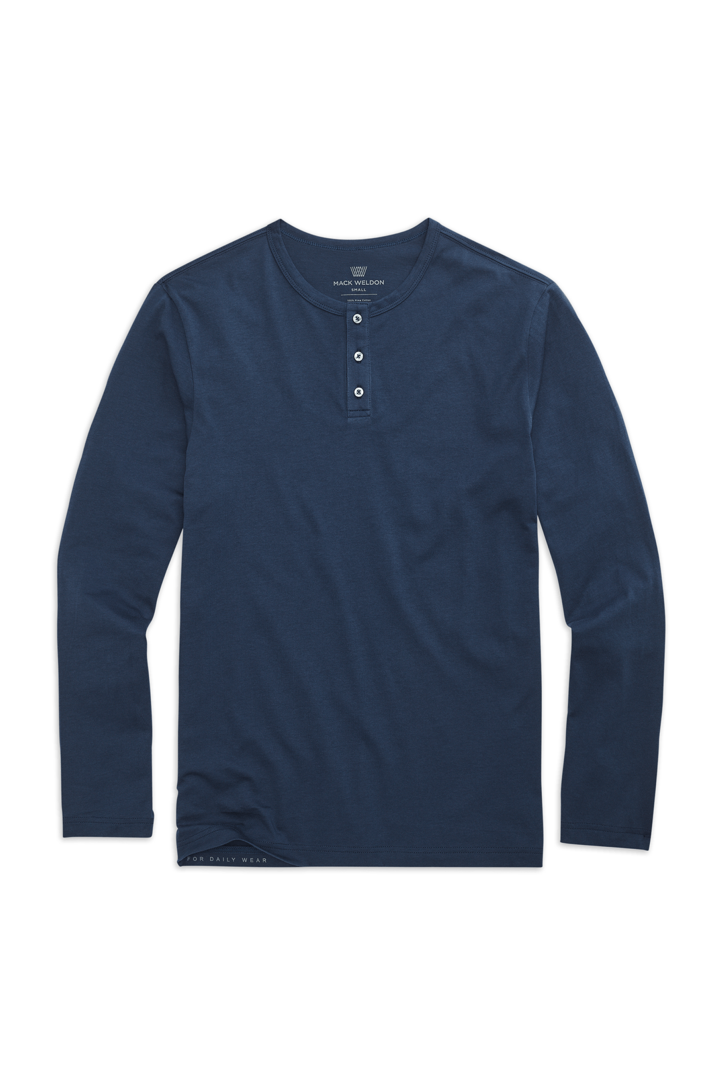 True Navy | Front view of Pima Long Sleeve Henley in True Navy