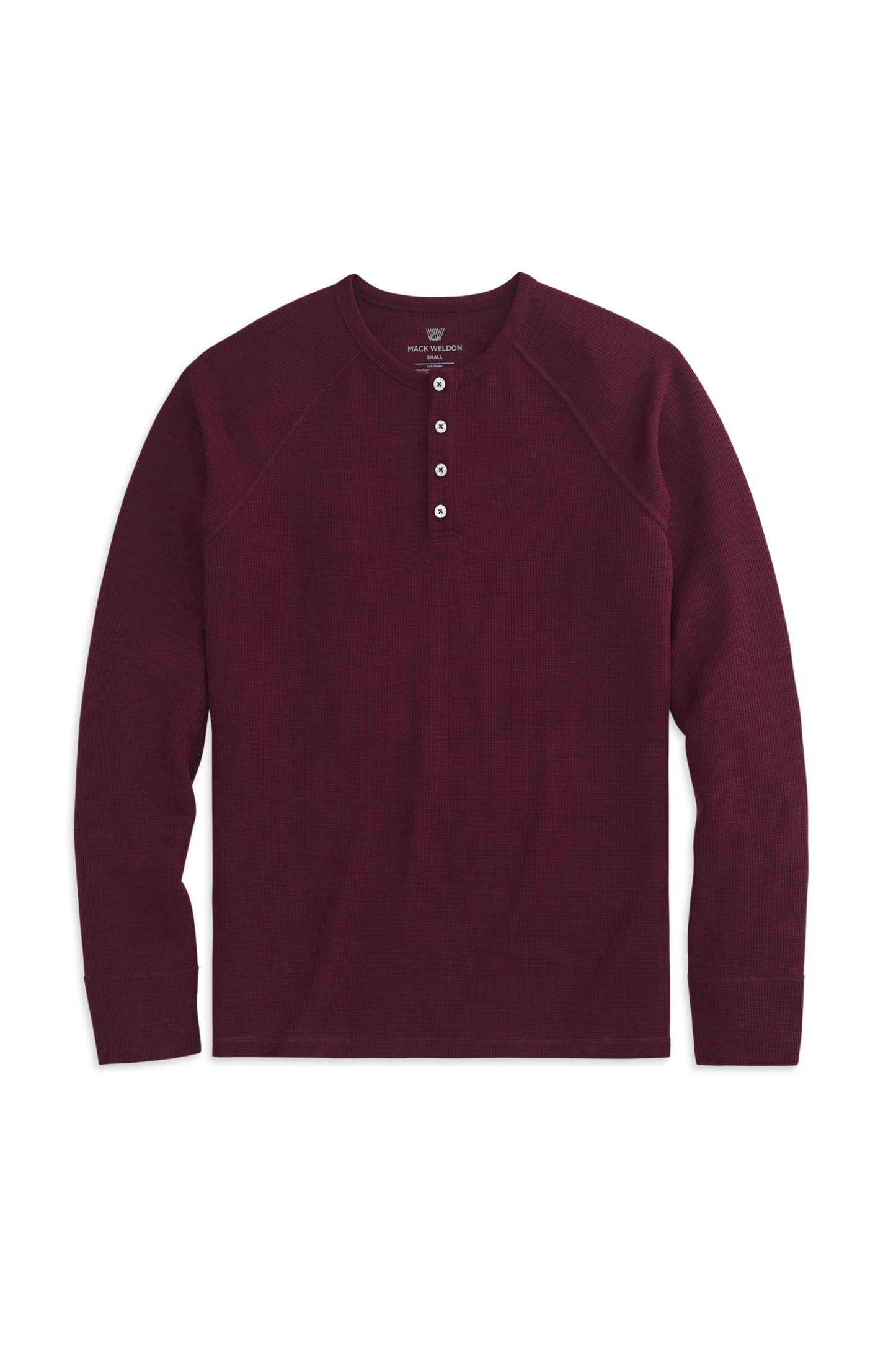 Lambrusco Heather | Front view of WARMKNIT Waffle Henley in Lambrusco Heather
