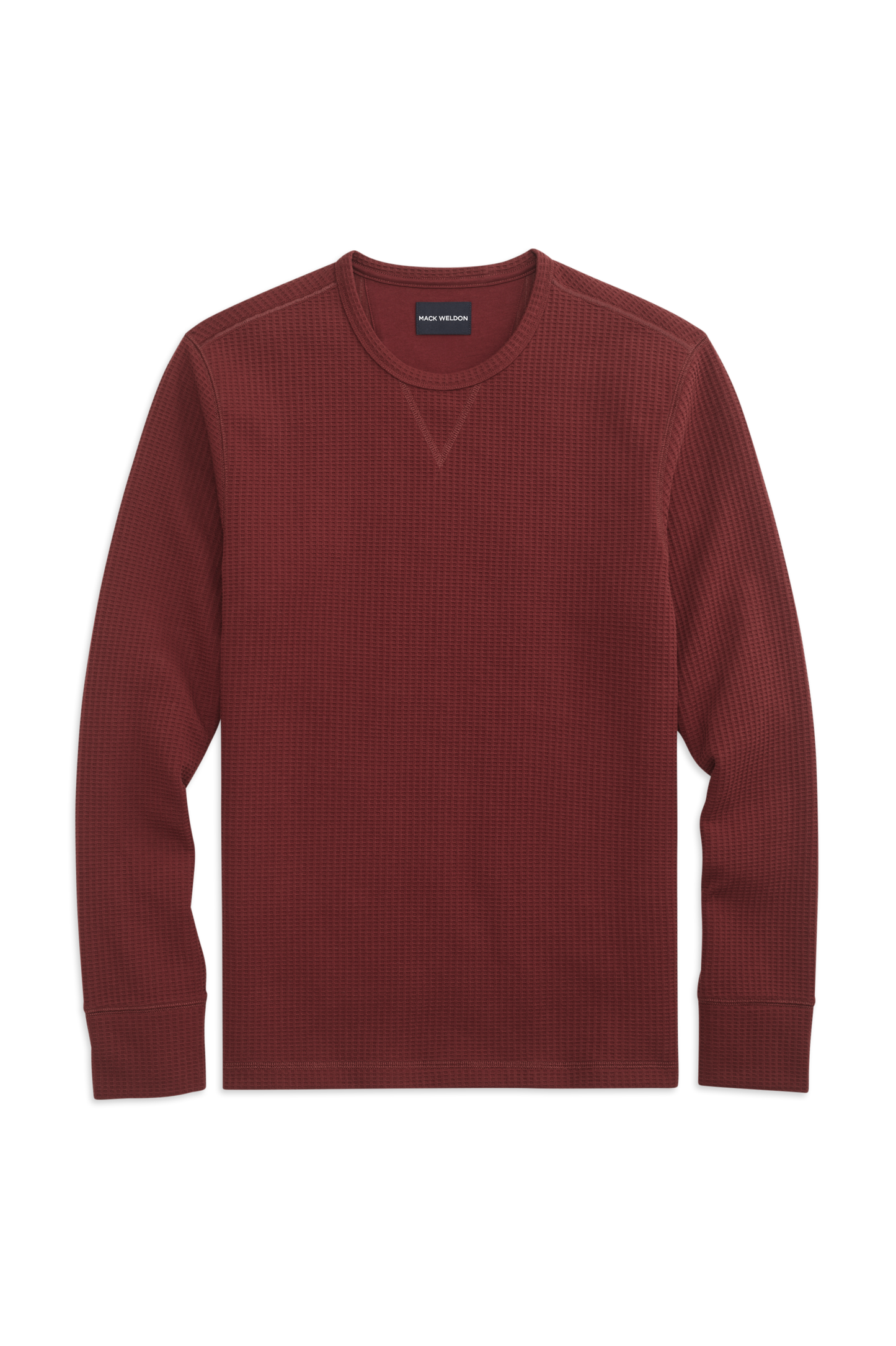 Front view of Aged port in WARMKNIT Waffle Crew Neck Shirt