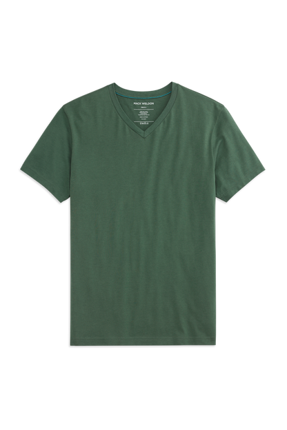 Front view-Pima V-Neck T-Shirt in Greenlake