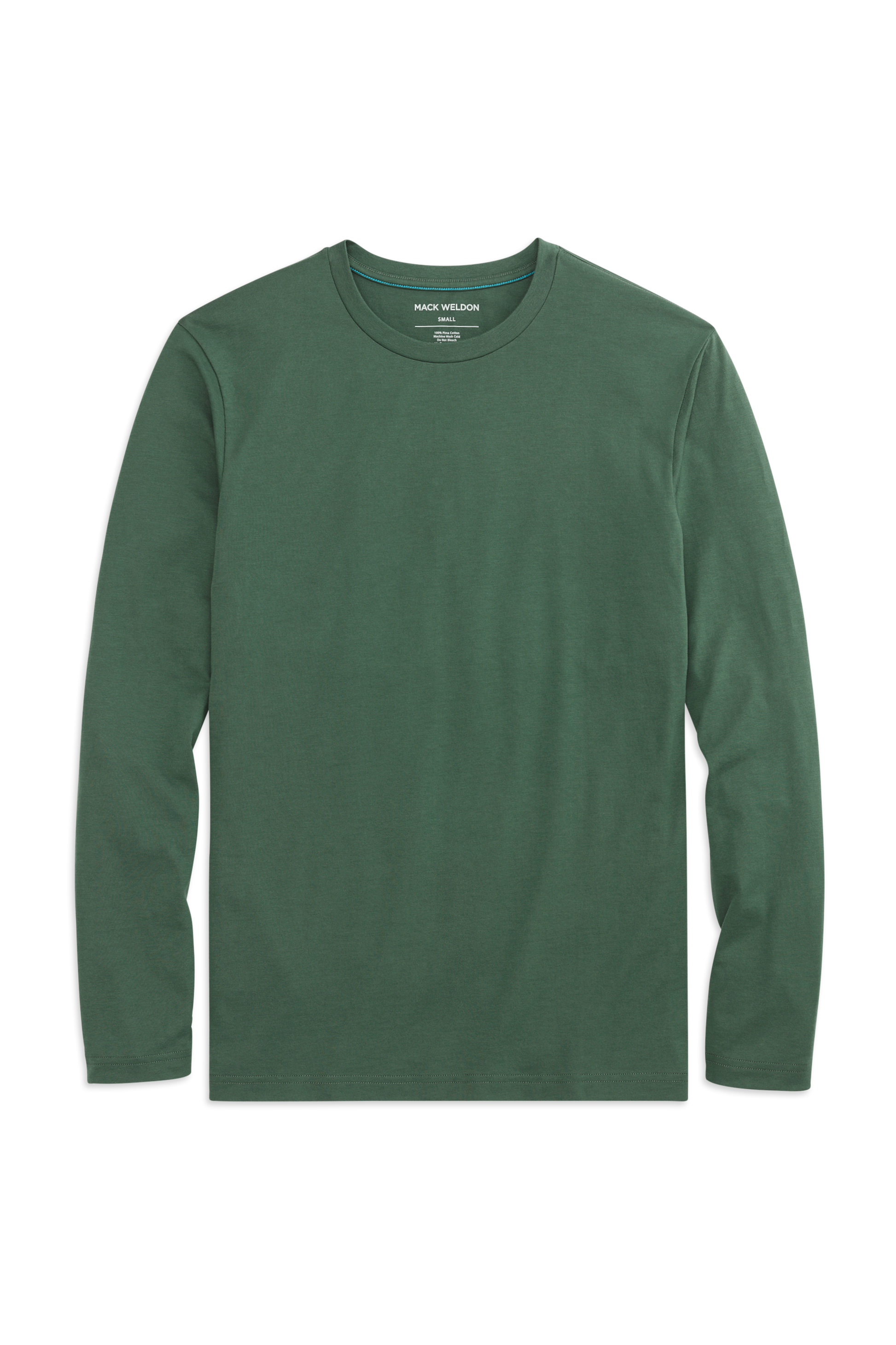 Front view of Pima Long Sleeve T-Shirt in Greenlake
