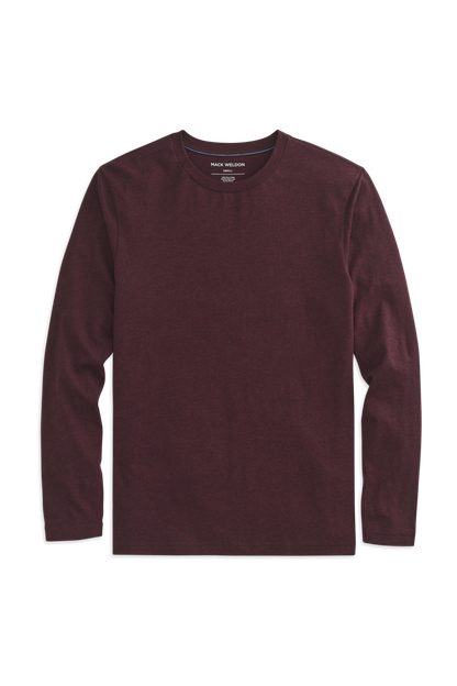 Purple Potion Heather | Front view of Pima Long Sleeve T-Shirt in Purple Potion Heather