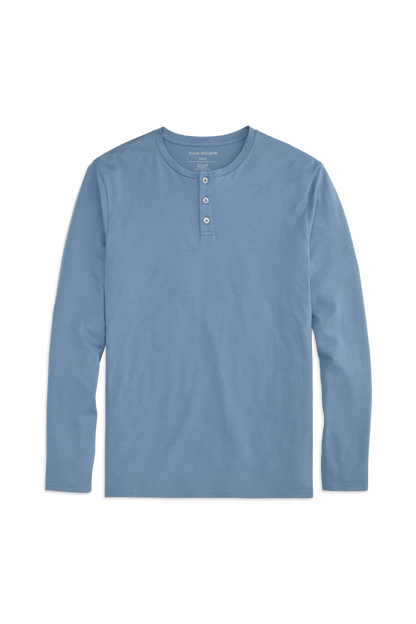 Shooting Star | Front view of Pima Long Sleeve Henley in Shooting Star