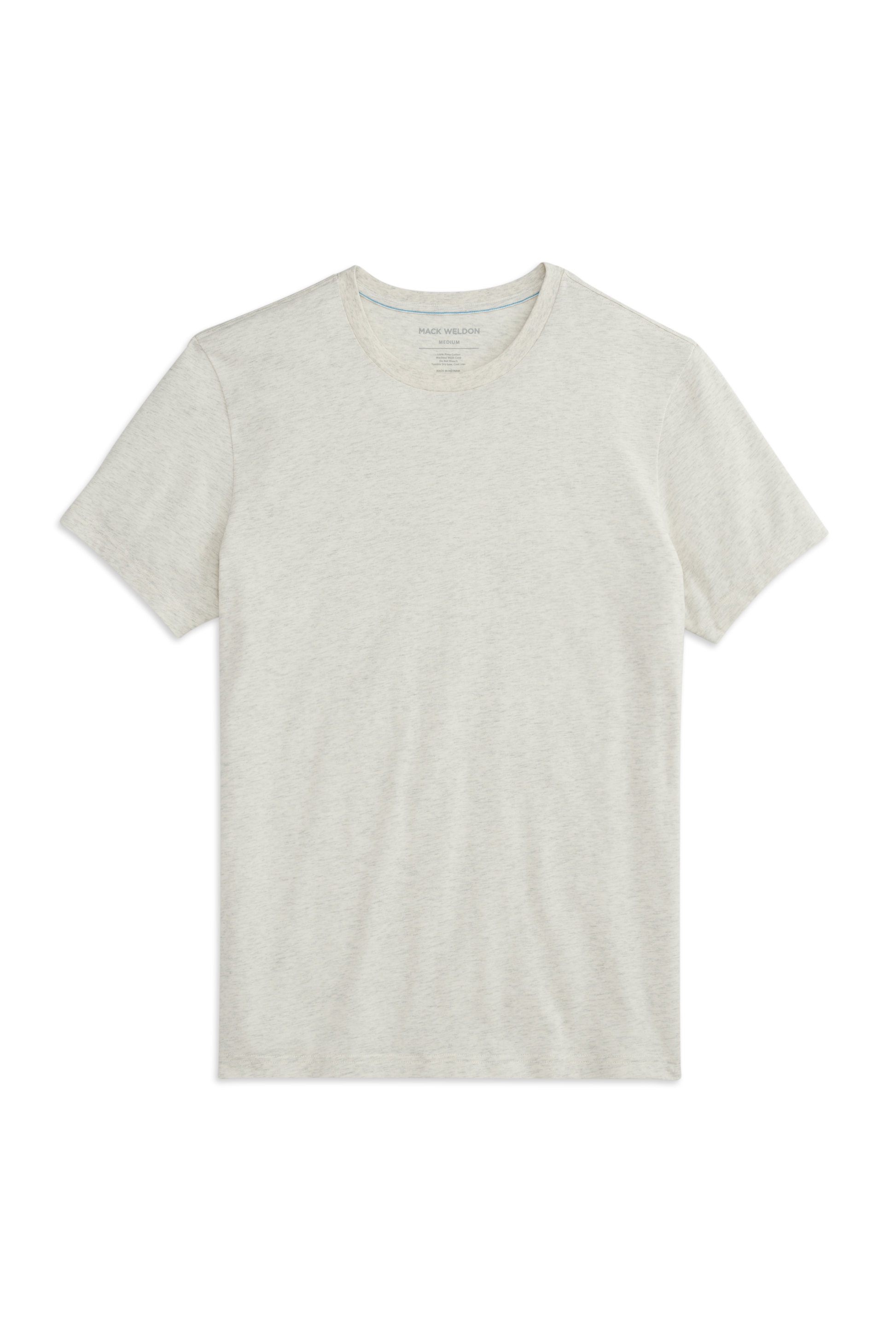 Front view of Pima Crew Neck in Froth Heather