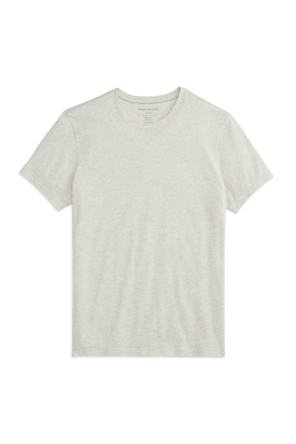 Front view of Pima Crew Neck in Froth Heather