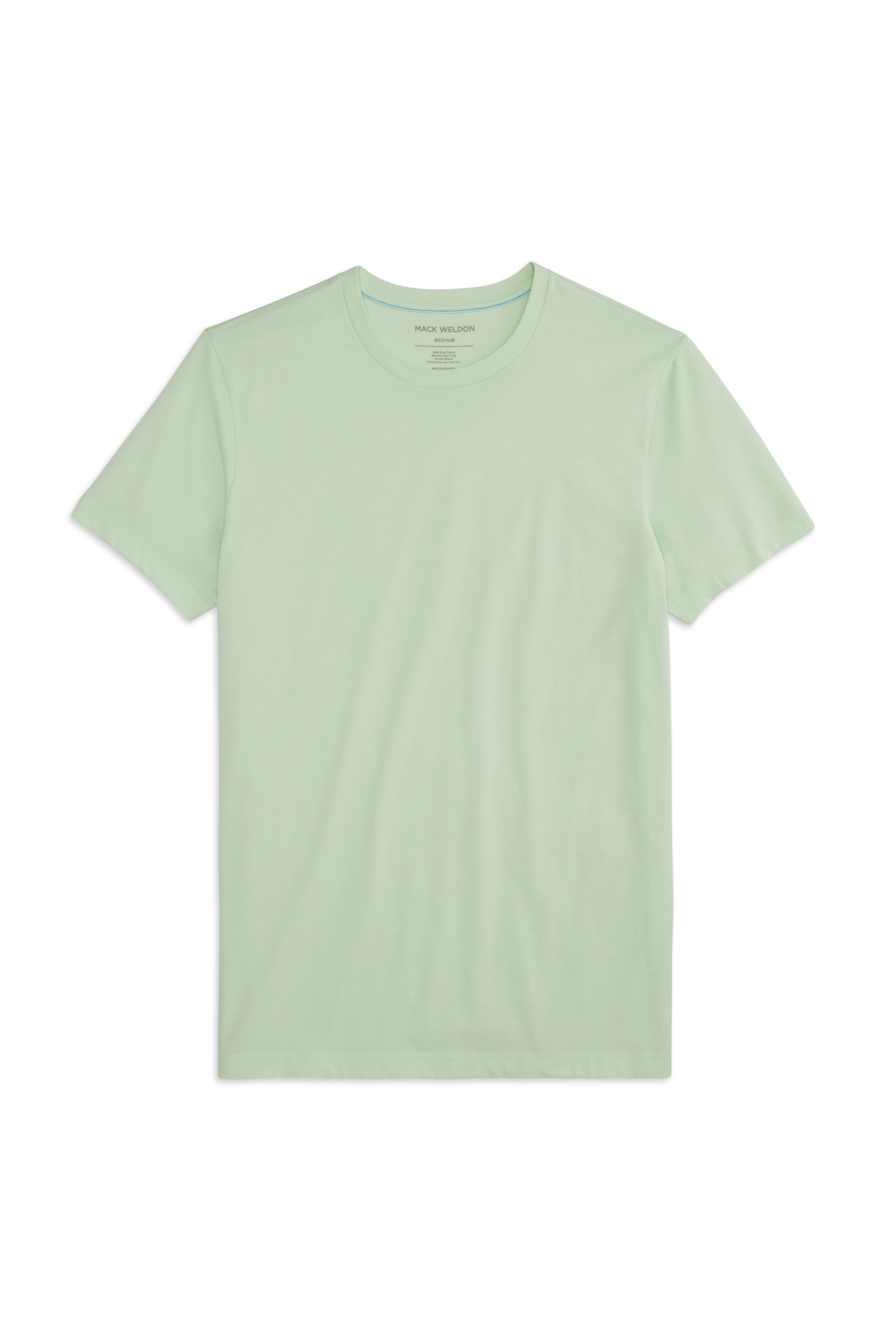 Front view of Pima Crew Neck in Misty Jade