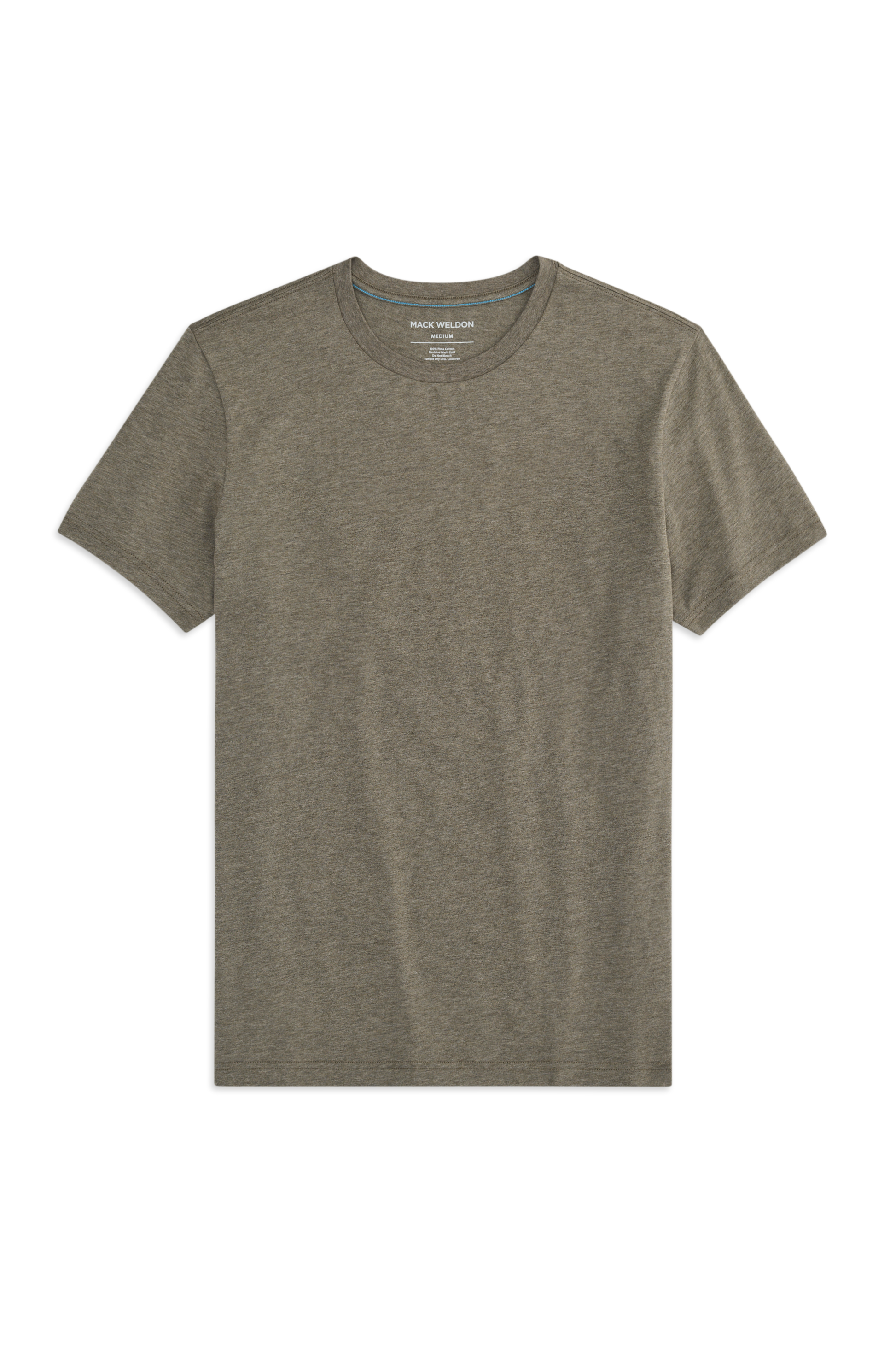 Front view of a Pima Crew Neck T-Shirt in  Sage Heather