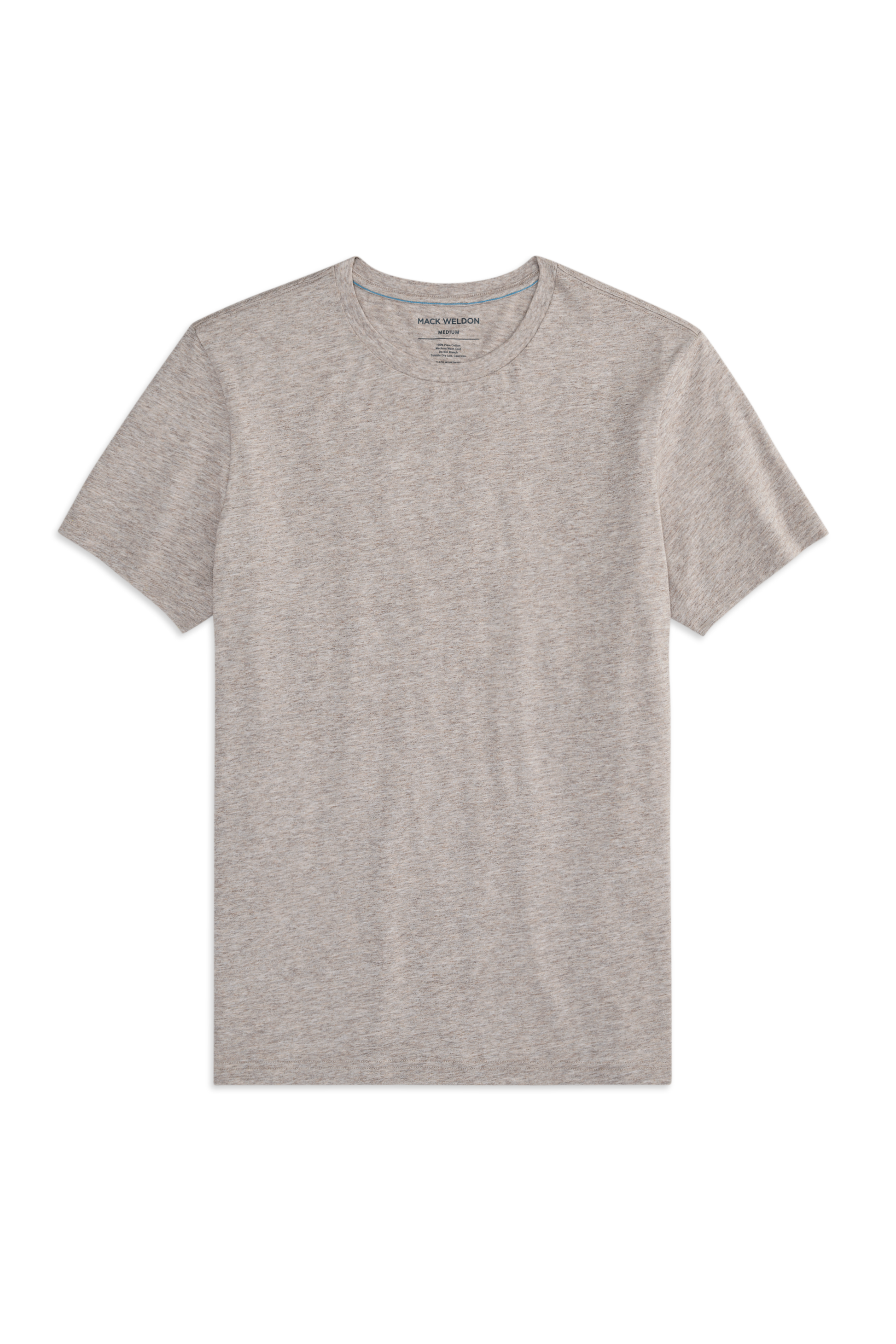 Front view of a Pima Crew Neck T-Shirt in  Shroom Marl