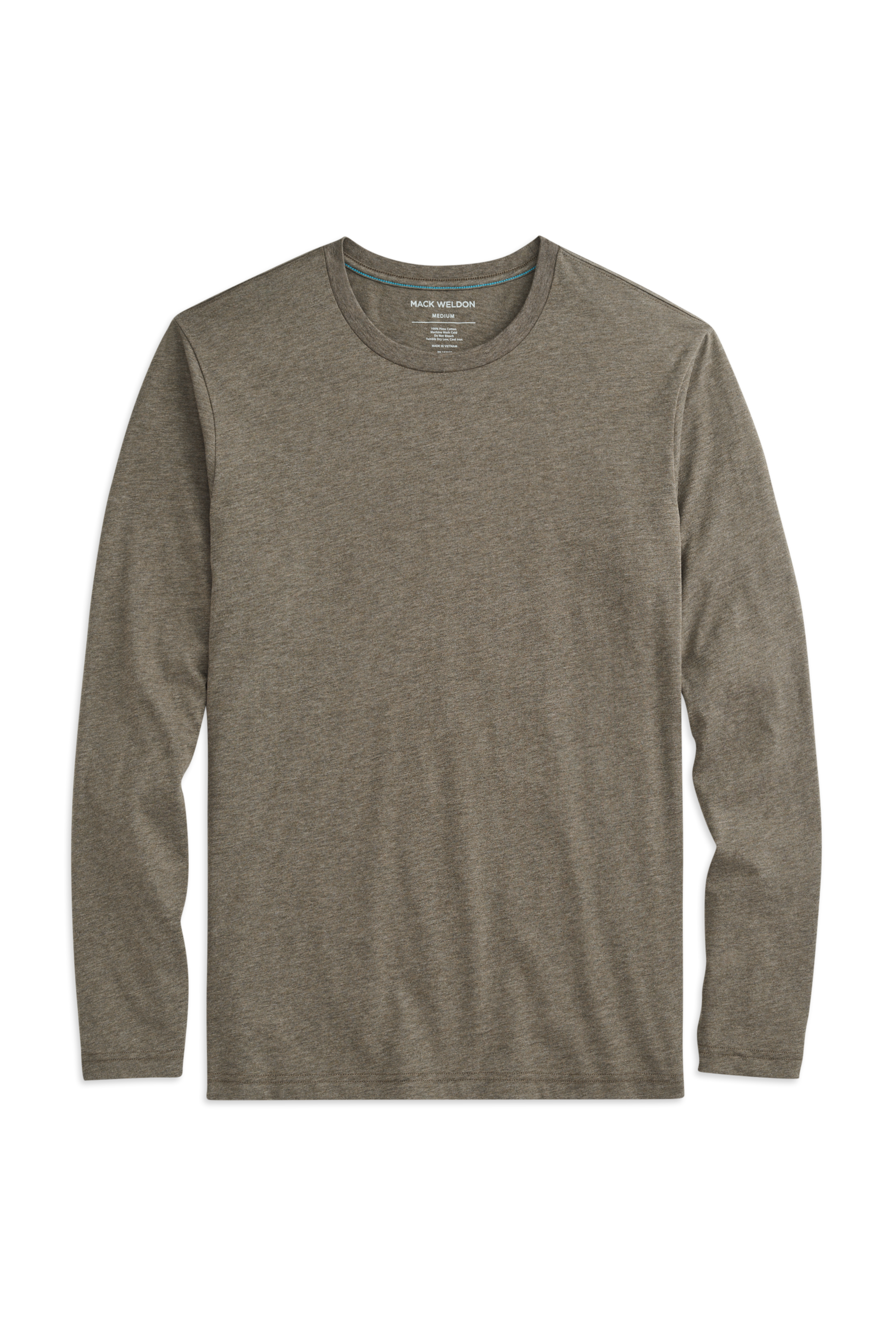 Front view of Pima Long Sleeve T-Shirt in Sage Heather