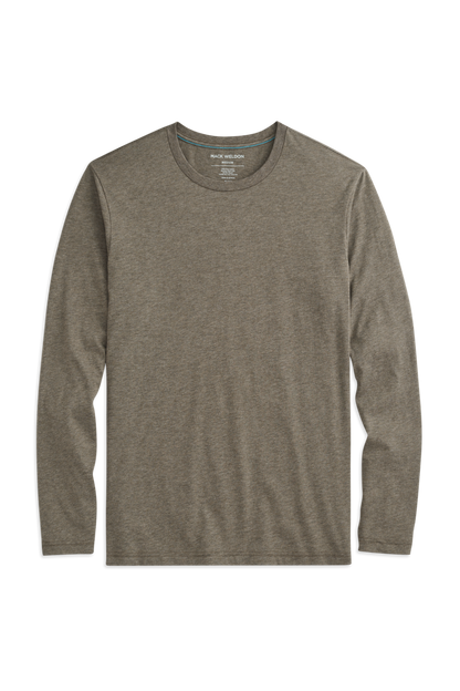 Front view of Pima Long Sleeve T-Shirt in Sage Heather