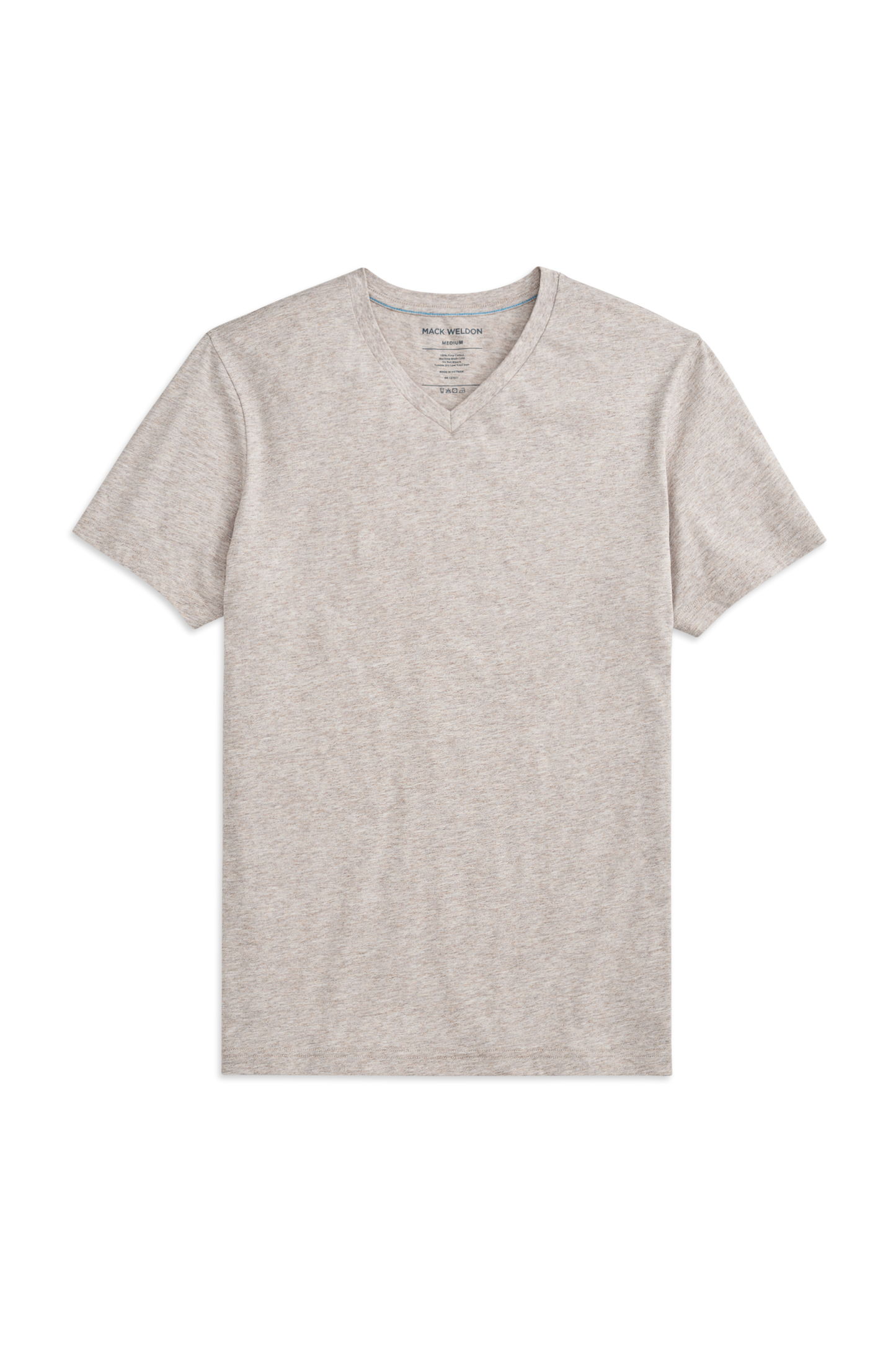 Front view of Pima V-Neck T-Shirt in Shroom Marl