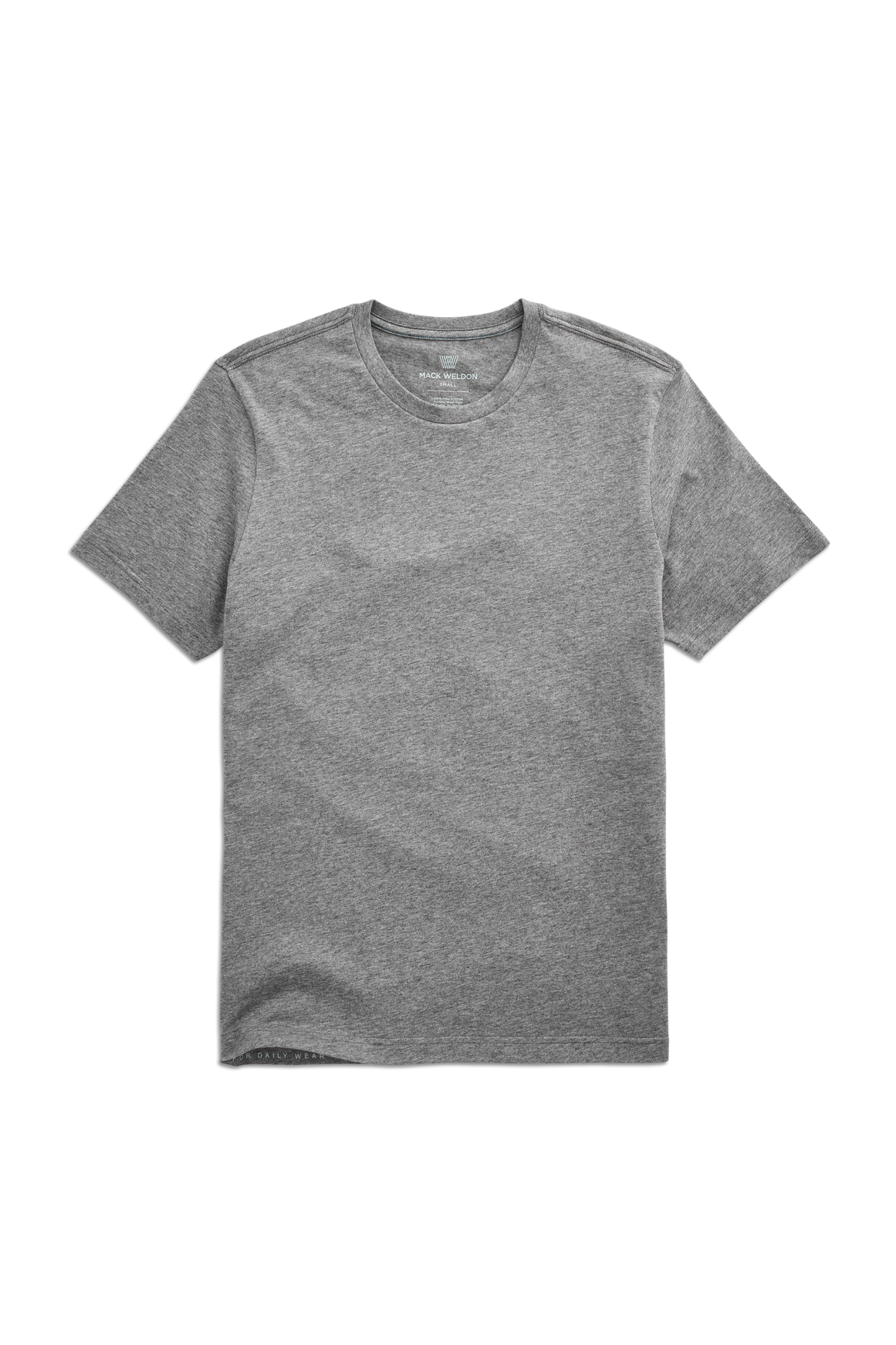 Medium Grey Heather | Front view of Pima Crew Neck T-Shirt in Medium Grey Heather