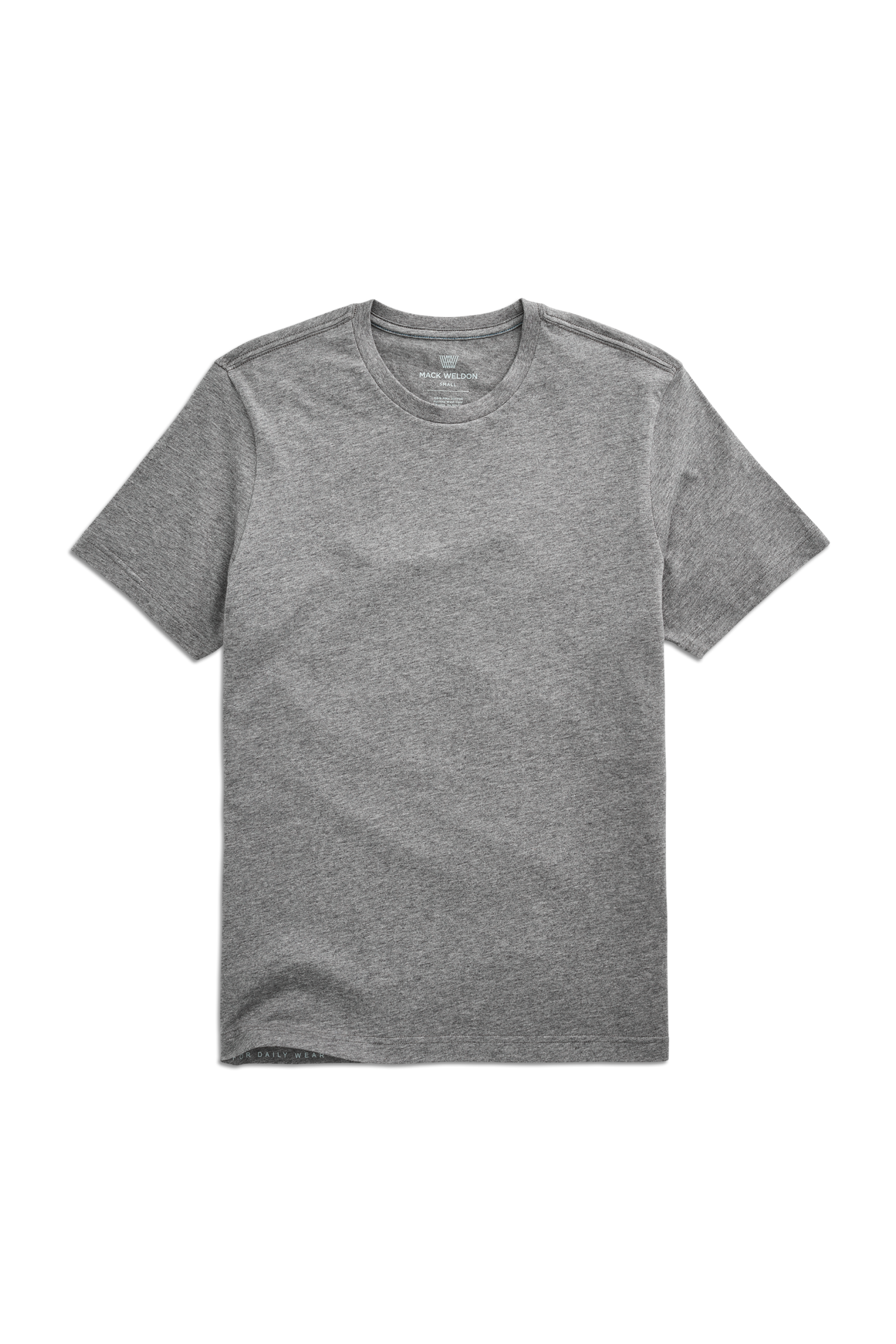Medium Grey Heather | Front view of Pima Crew Neck T-Shirt in Medium Grey Heather