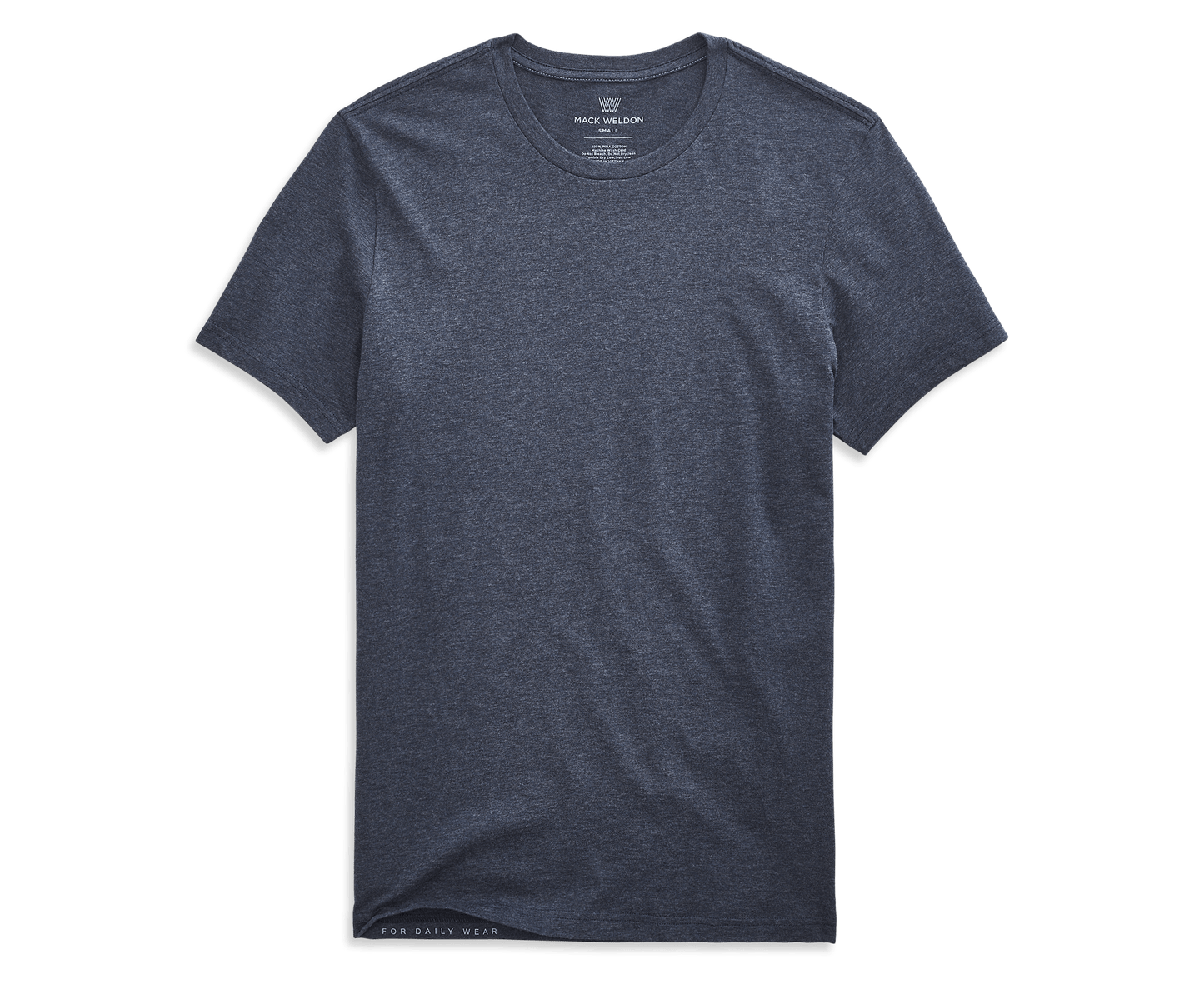 Navy Heather | Front view of Pima Crew Neck T-Shirt in Navy Heather