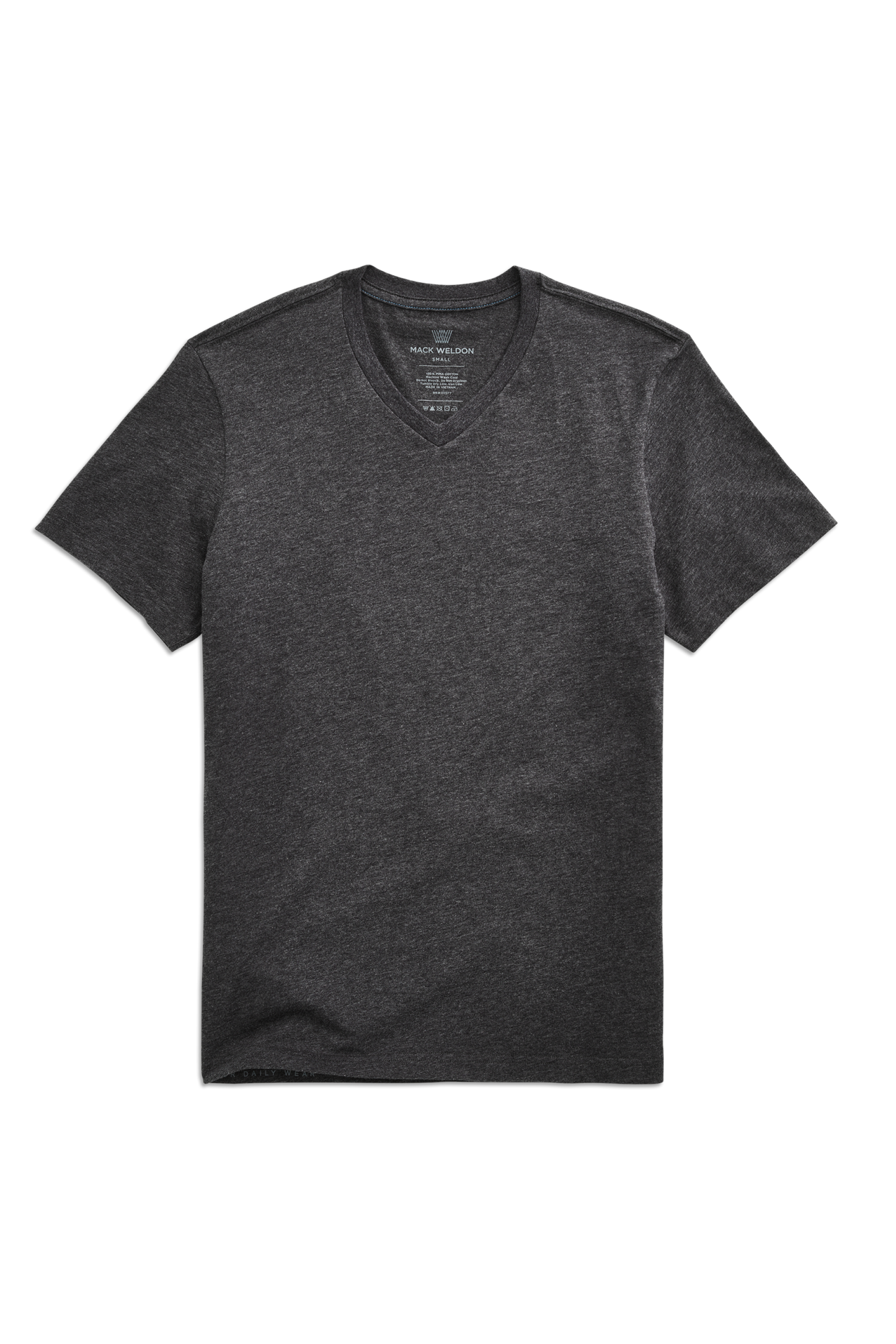 Charcoal Heather | Front view of Pima V-Neck T-Shirt in Charcoal Heather