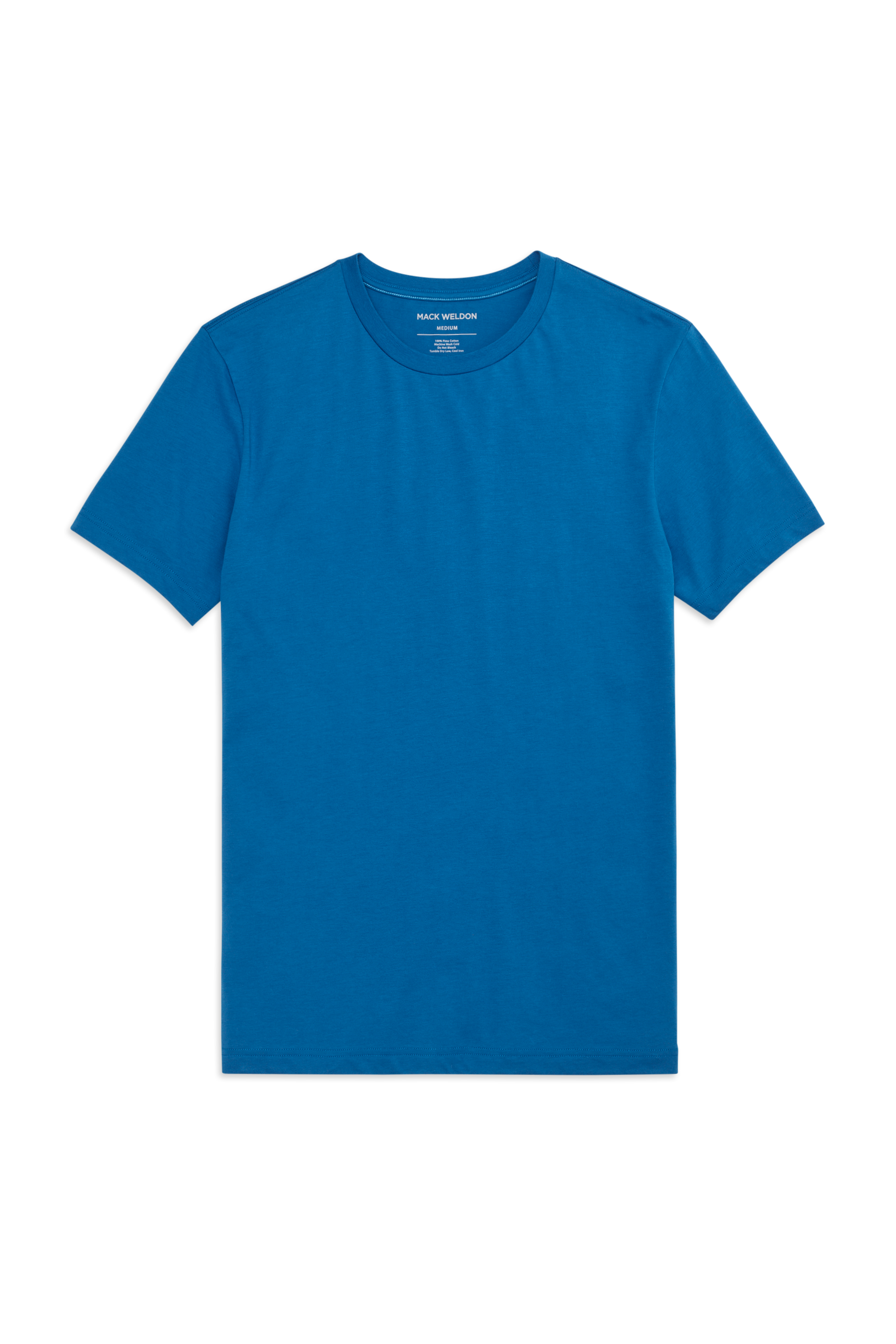 Front view of Pima Crew Neck T-shirt in Racing Blue