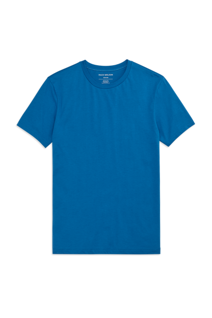 Front view of Pima Crew Neck T-shirt in Racing Blue