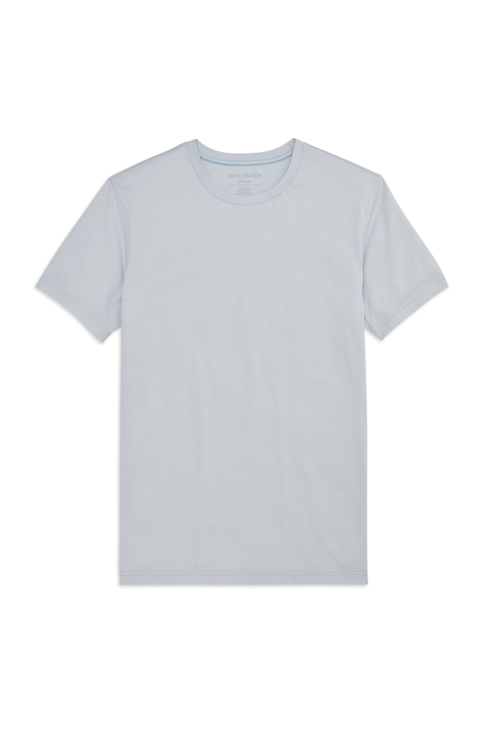Front view of Pima Crew neck t-shirt in Steam 