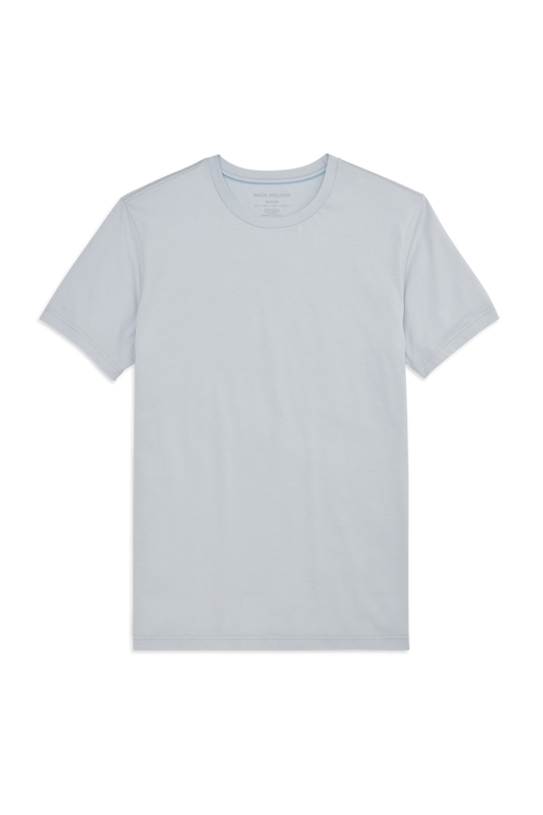 Front view of Pima Crew neck t-shirt in Steam 