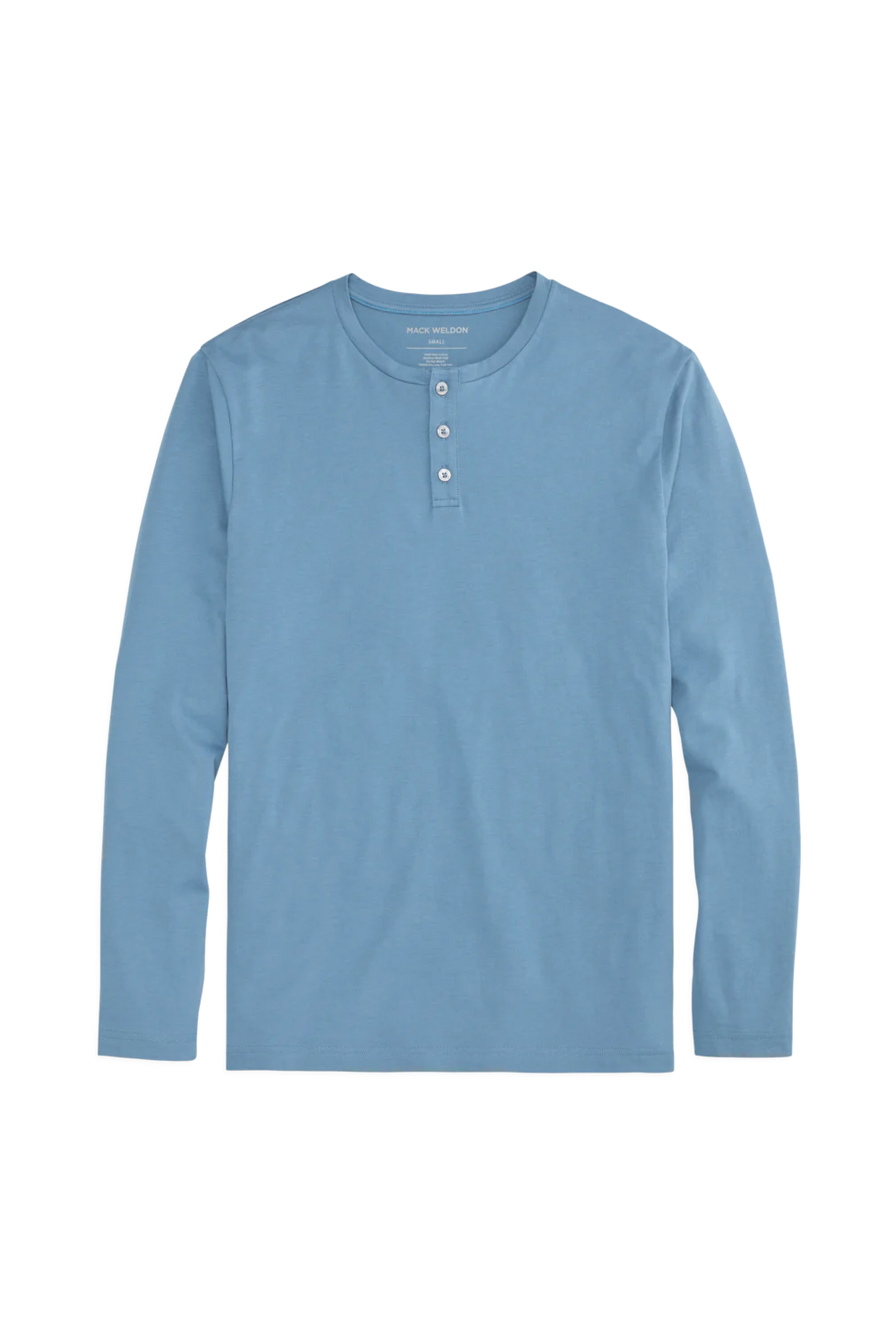 Blue Heaven | Pima Henley Front Laydown in the color Blue Heaven