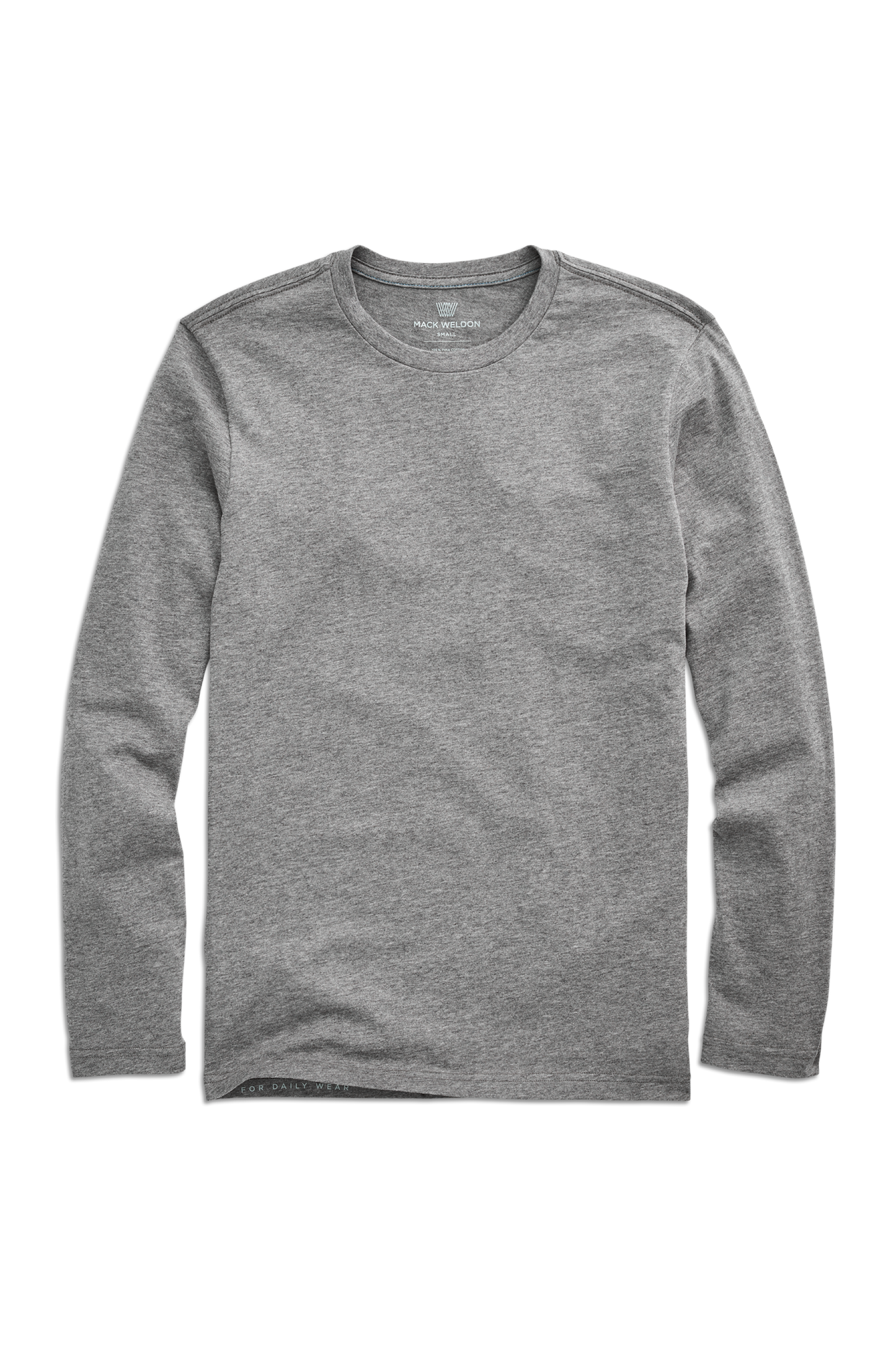 Medium Grey Heather | Front view of Pima Long Sleeve T-Shirt in Medium Grey Heather