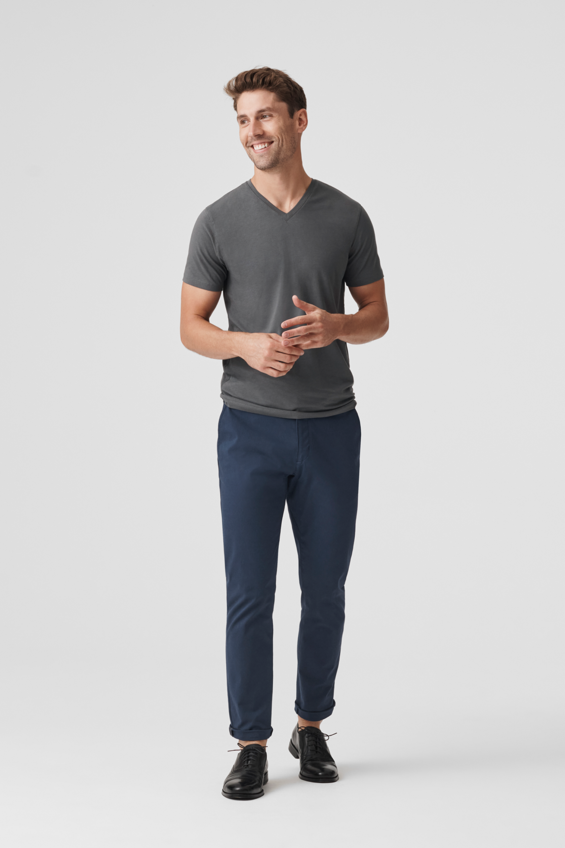 SILVER v-Neck T-Shirt Man Front