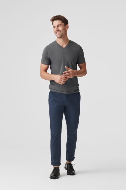 SILVER v-Neck T-Shirt Man Front
