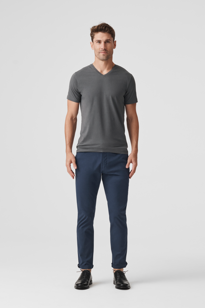 SILVER v-Neck T-Shirt Man Front