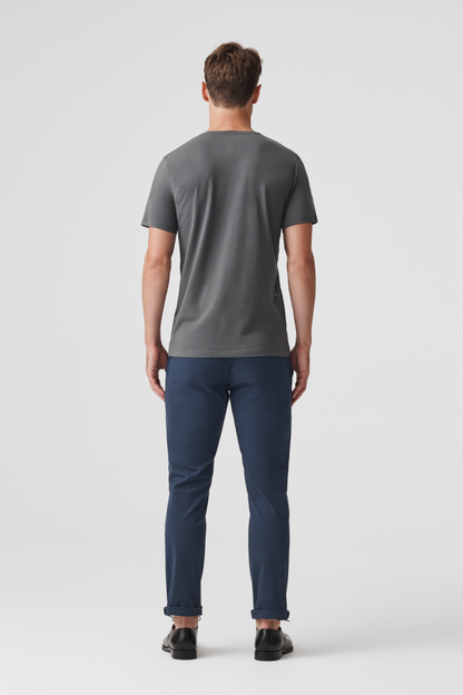 SILVER v-Neck T-Shirt Man back