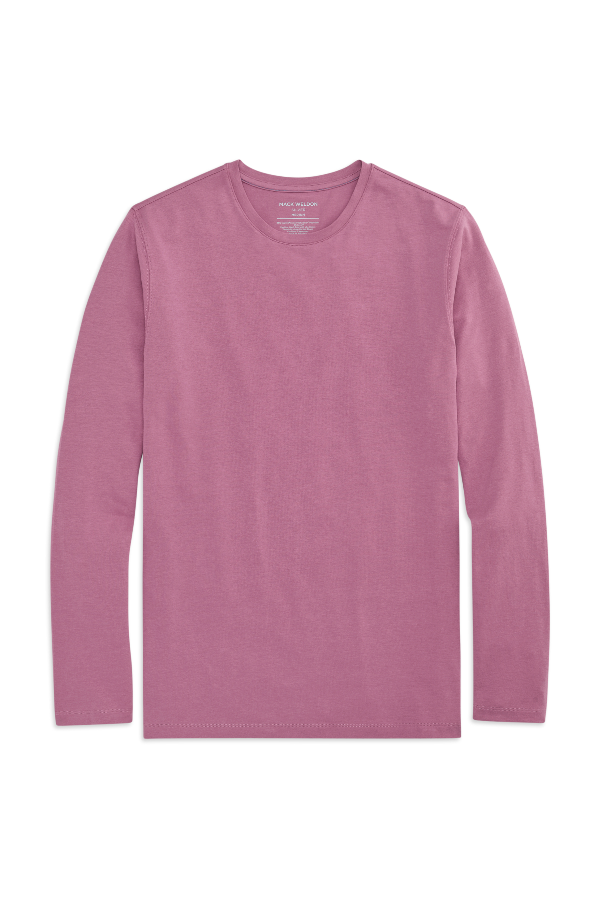 Front view of Silver Long Sleeve Tshirt in Winter Haze