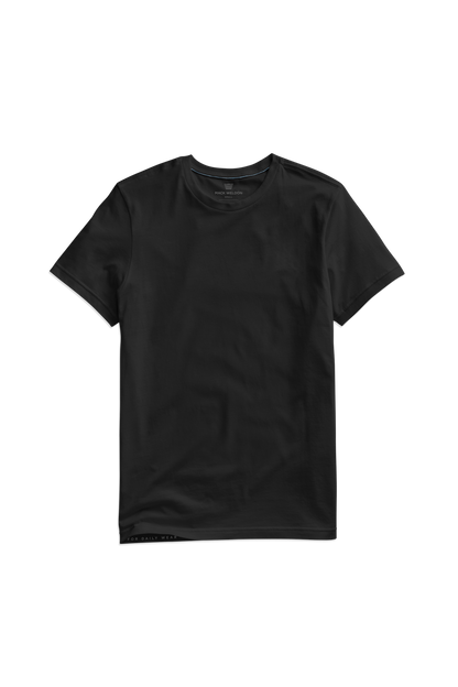 True Black | Front view of Pima Crew Neck T-Shirt in True Black