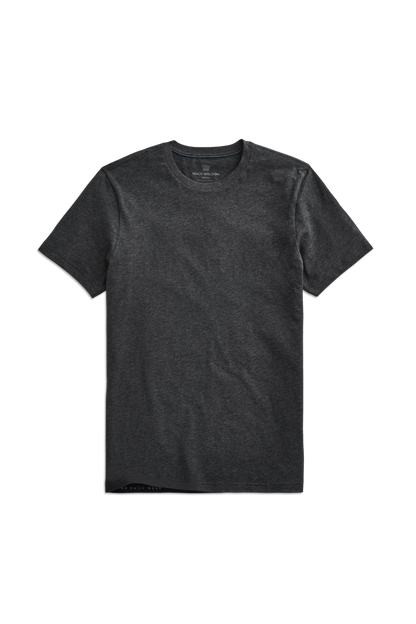 Charcoal Heather | Front view of Pima Crew Neck T-Shirt in Charcoal Heather