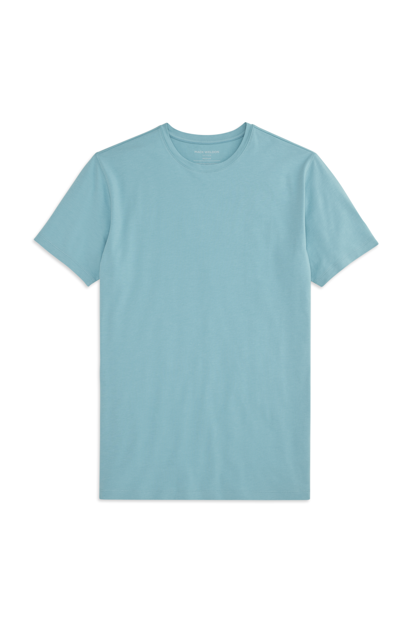Front view of Silver Crew Neck T-shirt in Porcelain
