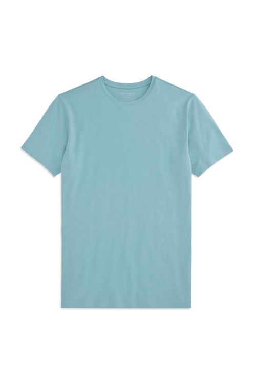 Front view of Silver Crew Neck T-shirt in Porcelain