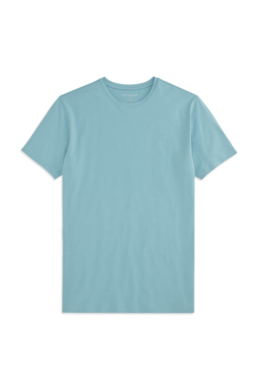 Front view of Silver Crew Neck T-shirt in Porcelain