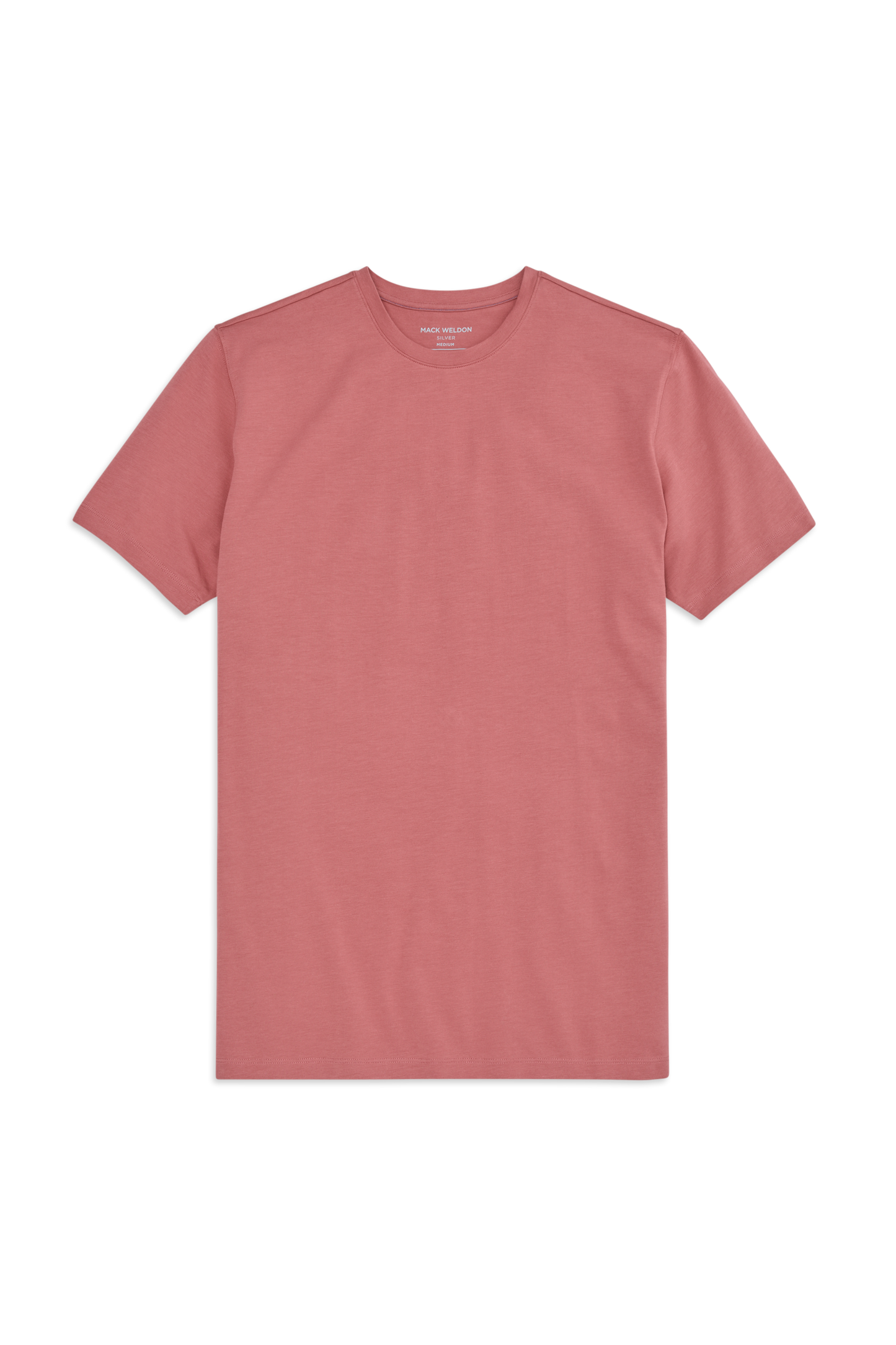 Front view of Silver Crew Neck T-shirt in Washed Clay