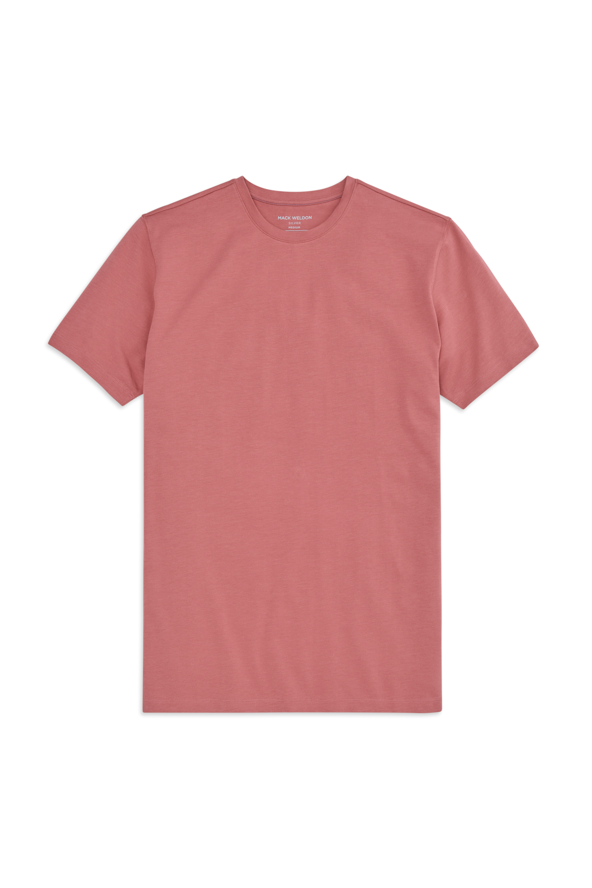 Front view of Silver Crew Neck T-shirt in Washed Clay