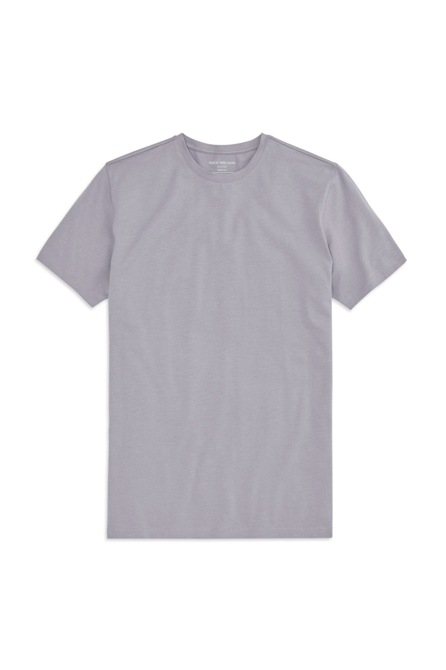Front view of Silver Crew Neck T-shirt in Zinc