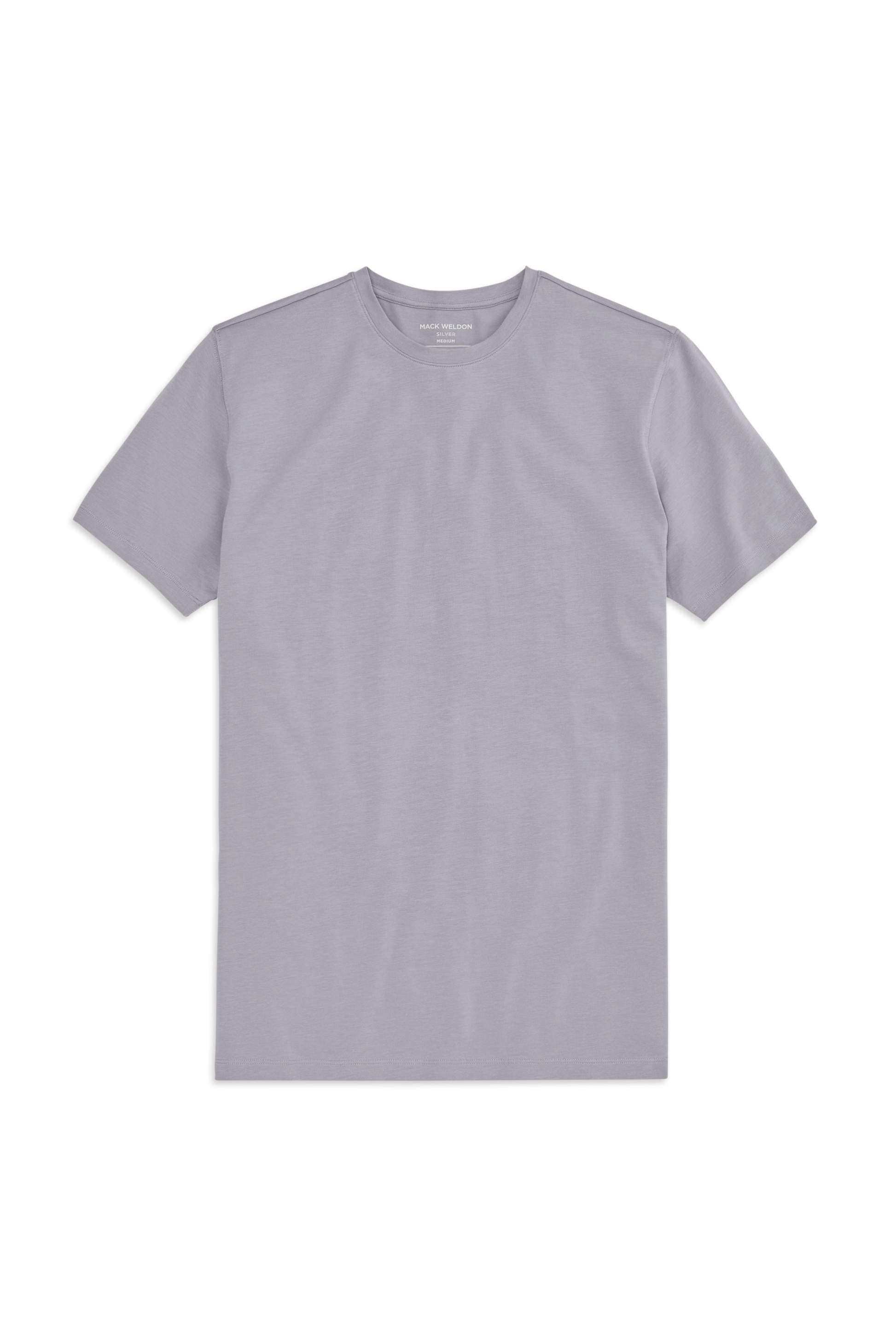 Front view of Silver Crew Neck T-shirt in Zinc