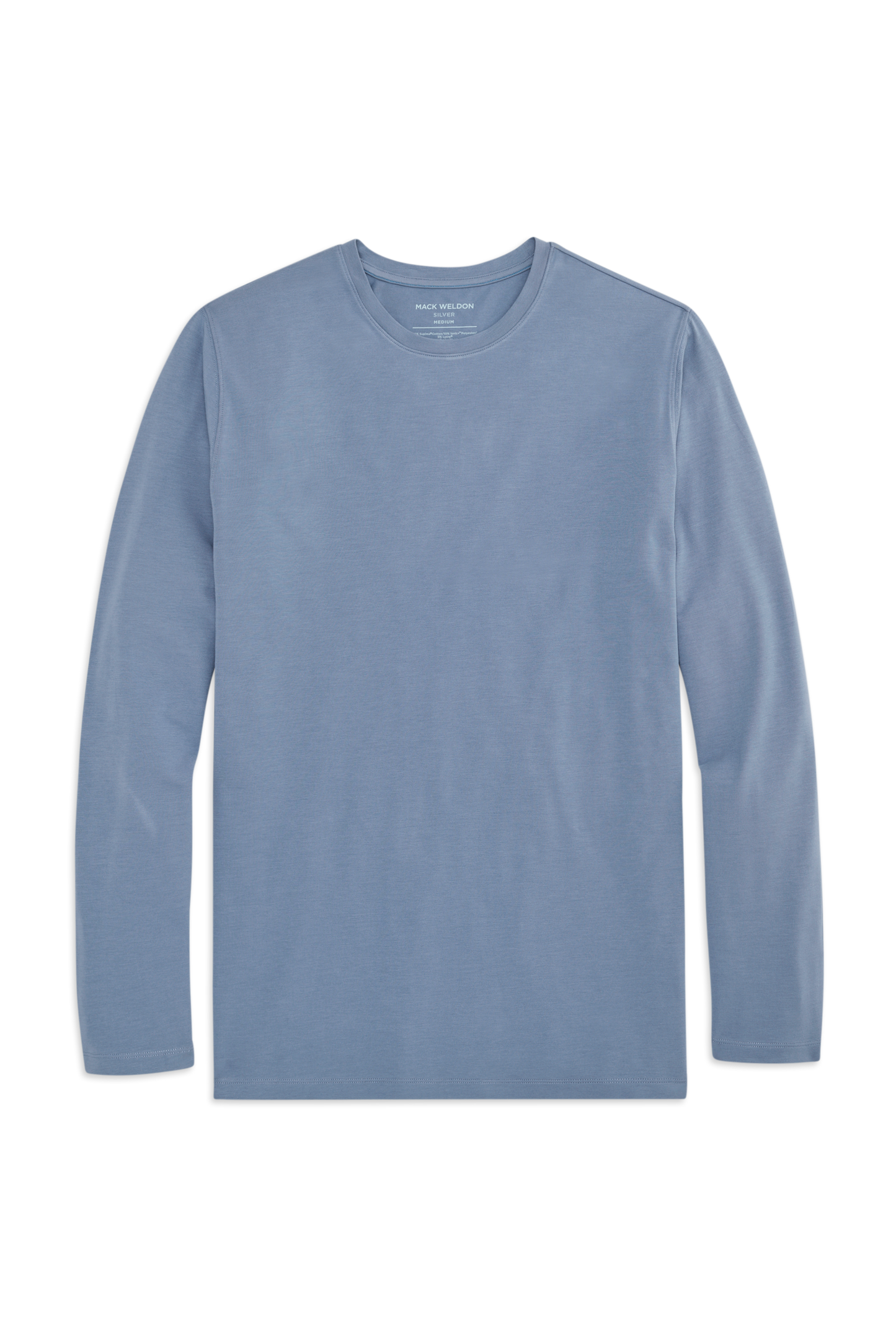 Front view of Silver Long Sleeve Tshirt in Slate Stone