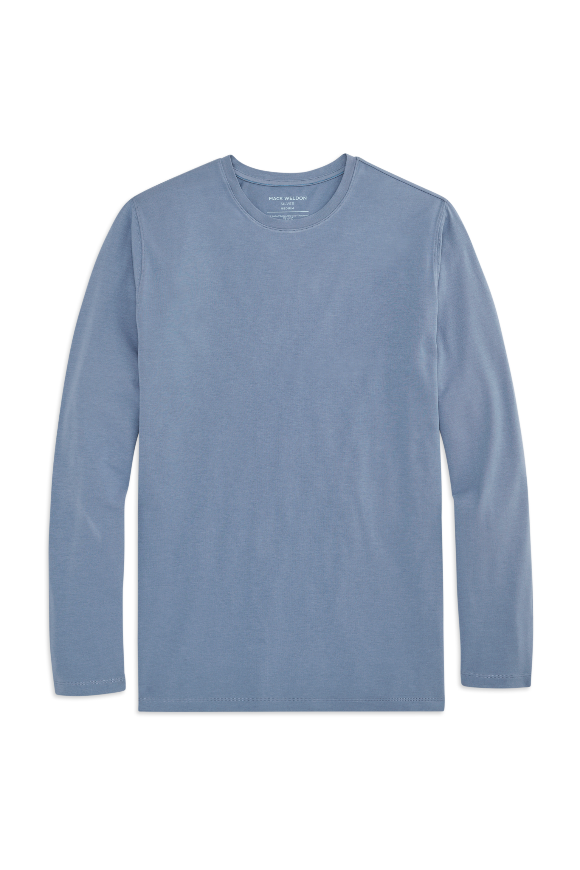 Front view of Silver Long Sleeve Tshirt in Slate Stone