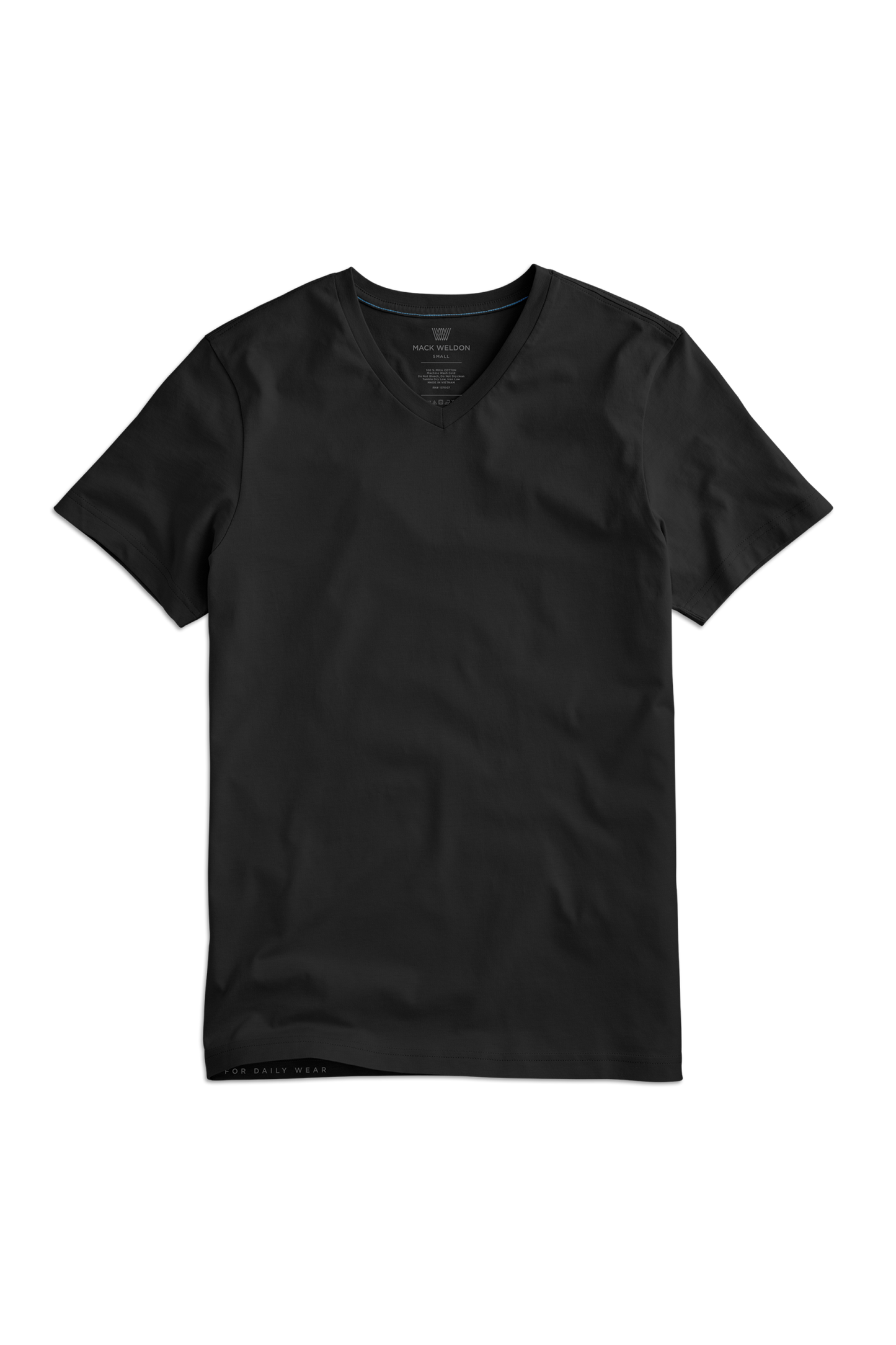 True Black | Front view of Pima V-Neck T-Shirt in True Black